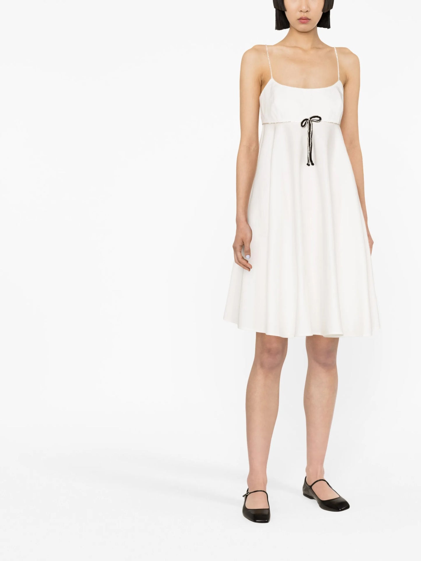 bow-detail flared minidress