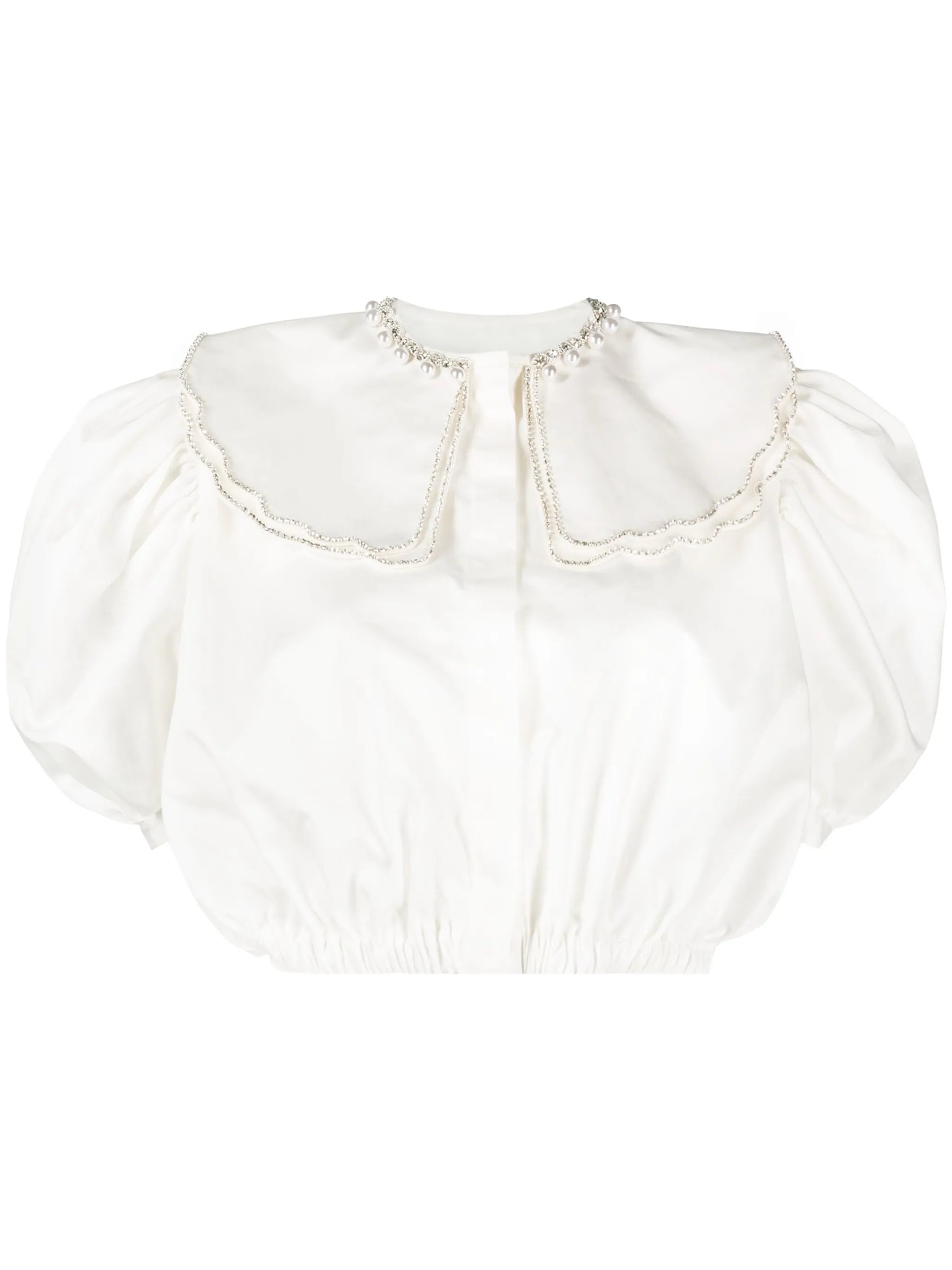 crystal-embellished cropped shirt