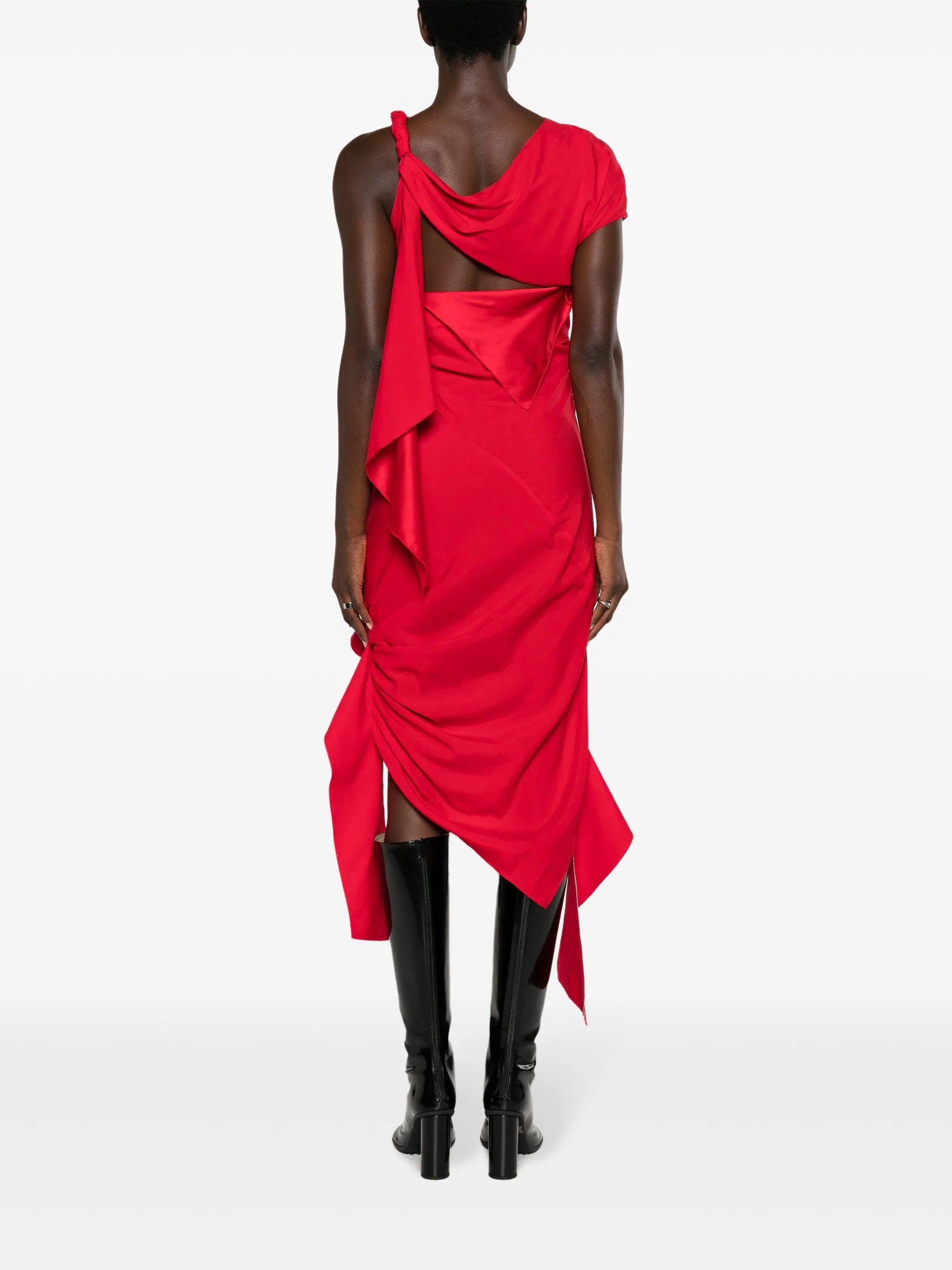 asymmetric ruched dress
