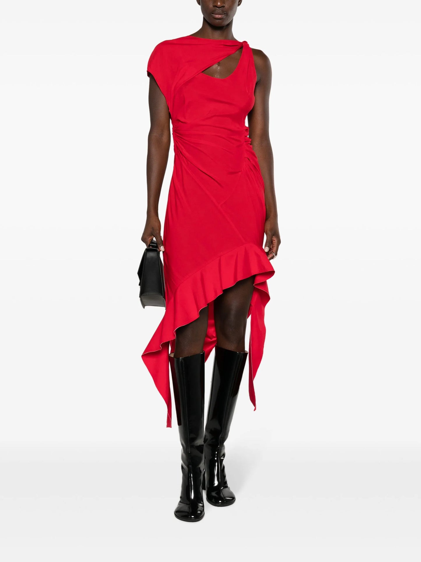 asymmetric ruched dress