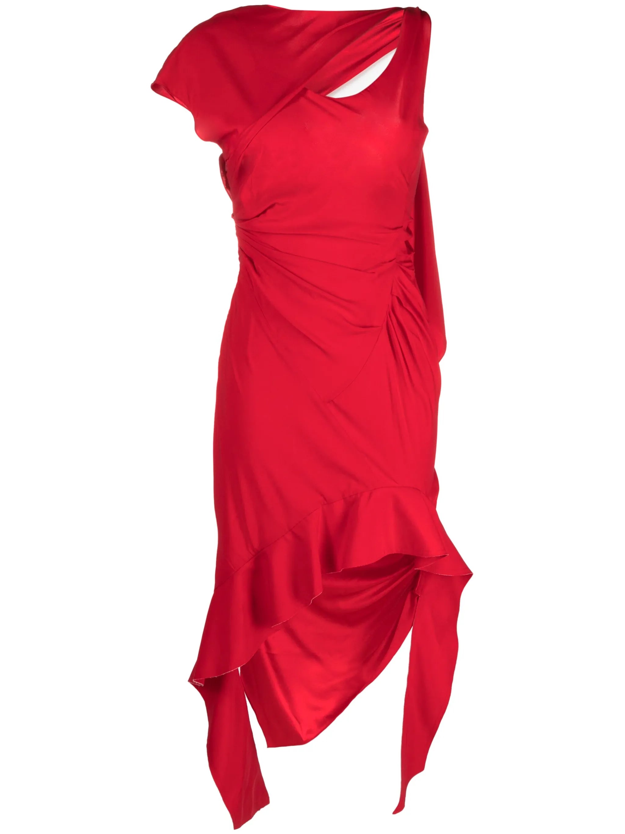 asymmetric ruched dress