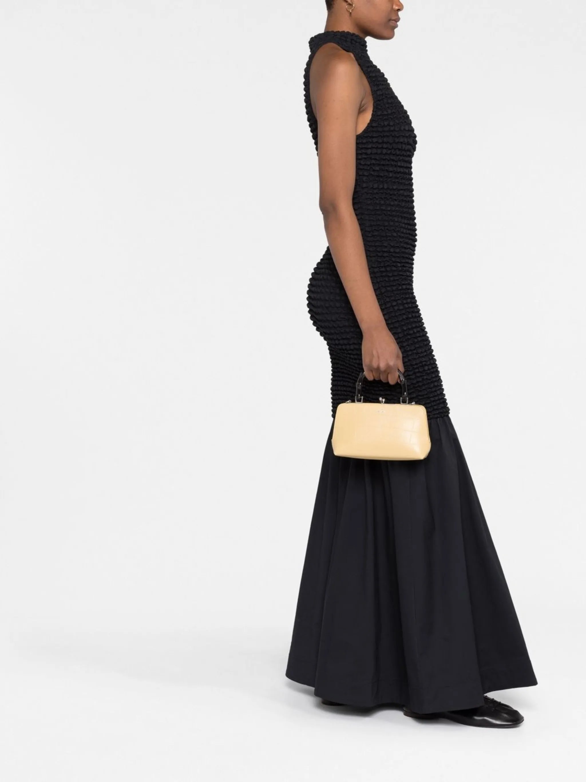 crocodile-embossed  cross-body bag