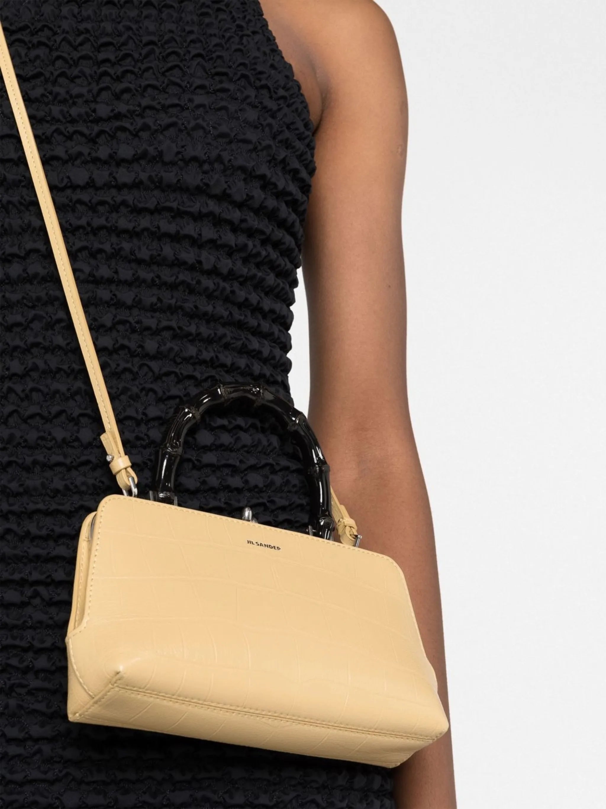 crocodile-embossed  cross-body bag