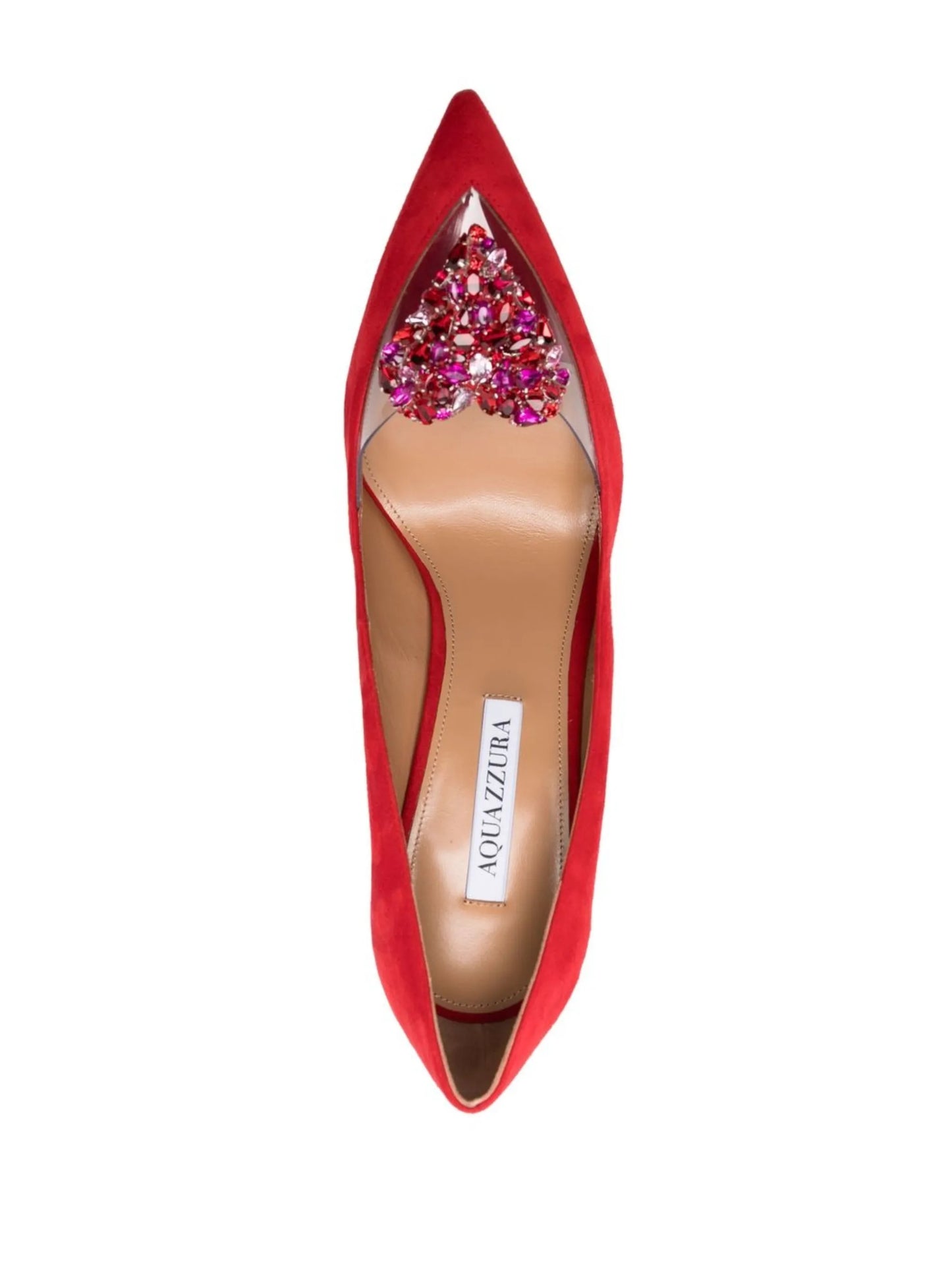 Love Me 105mm crystal-heart pumps