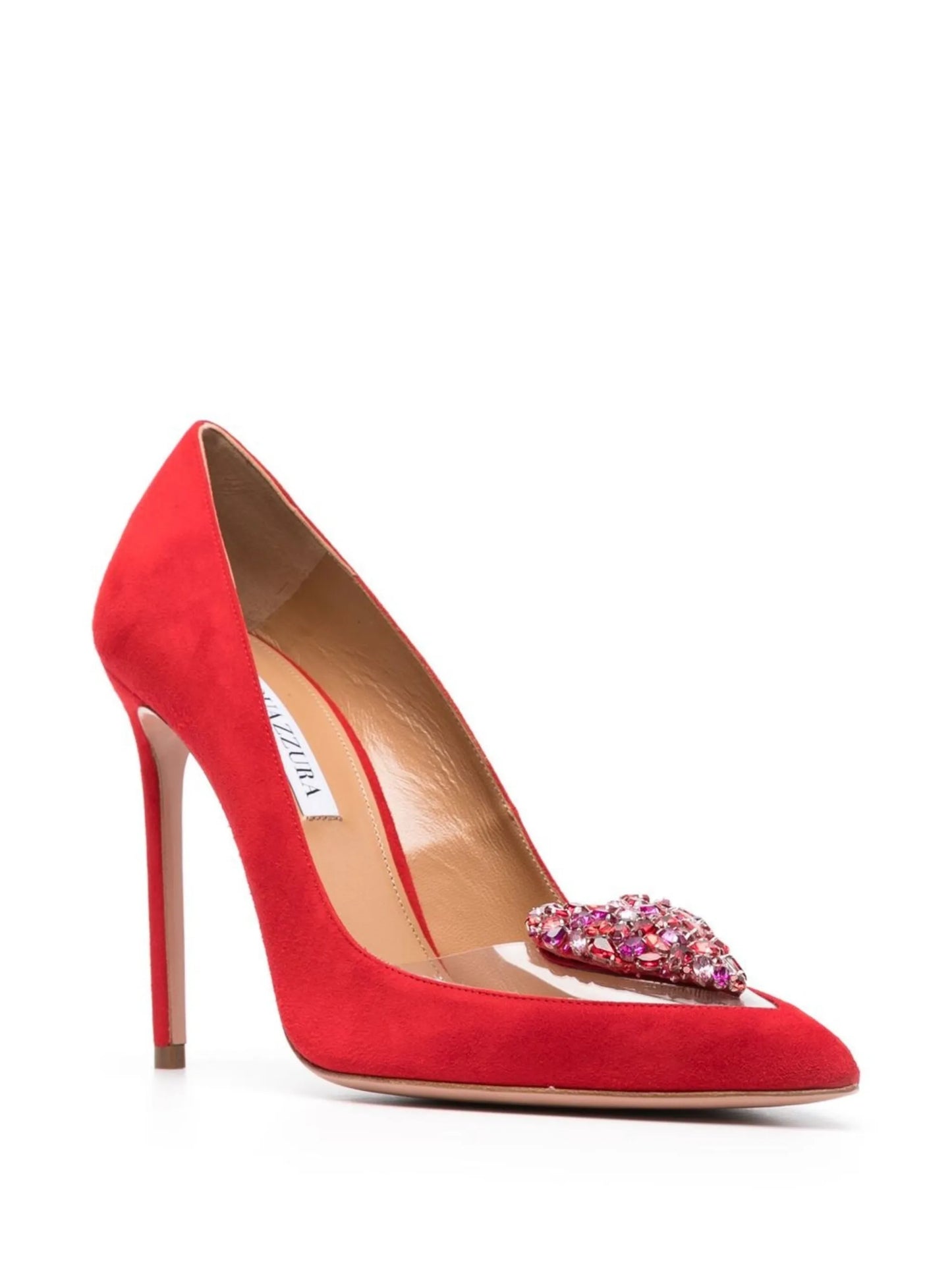 Love Me 105mm crystal-heart pumps