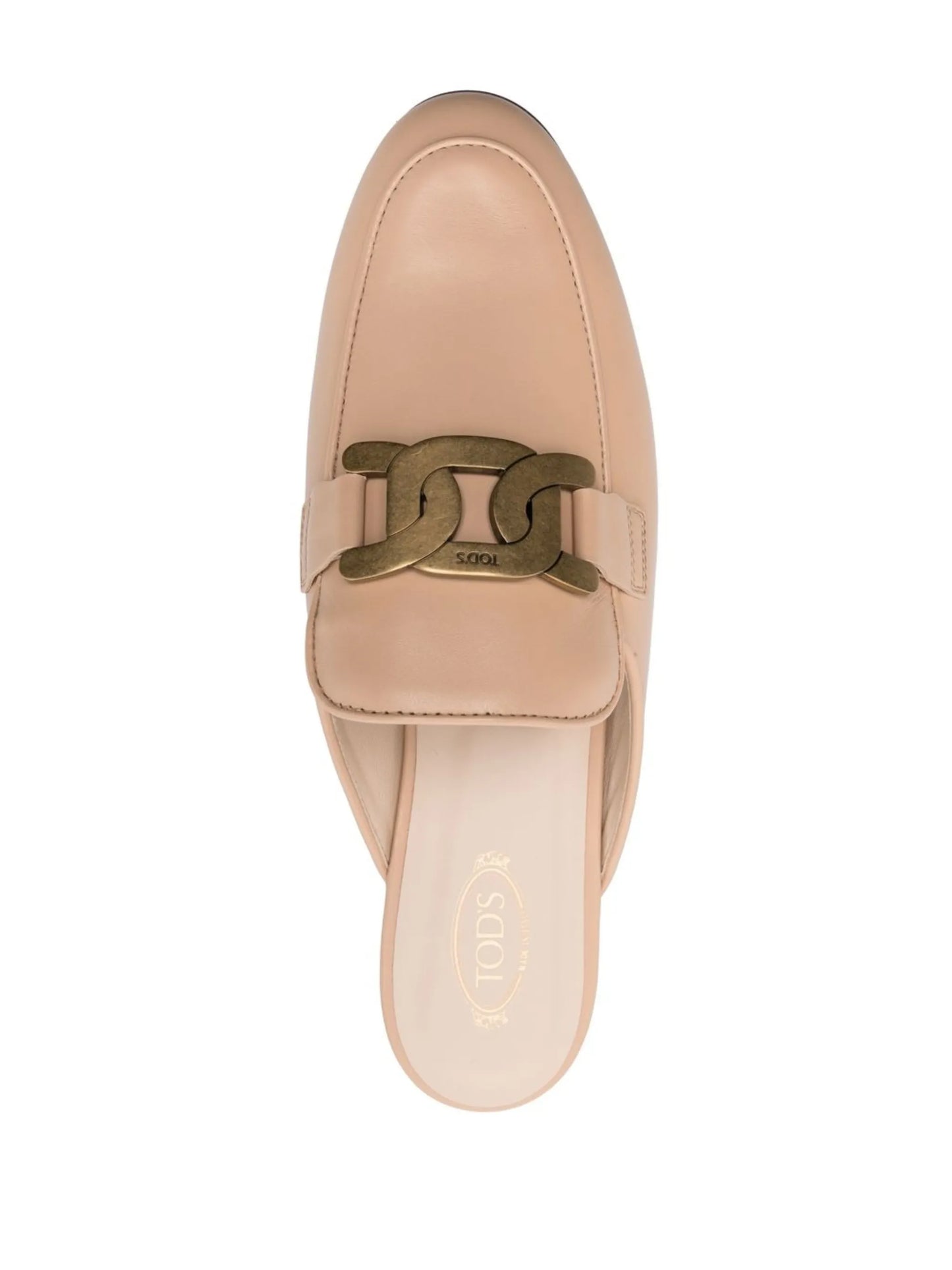 logo-plaque leather mules