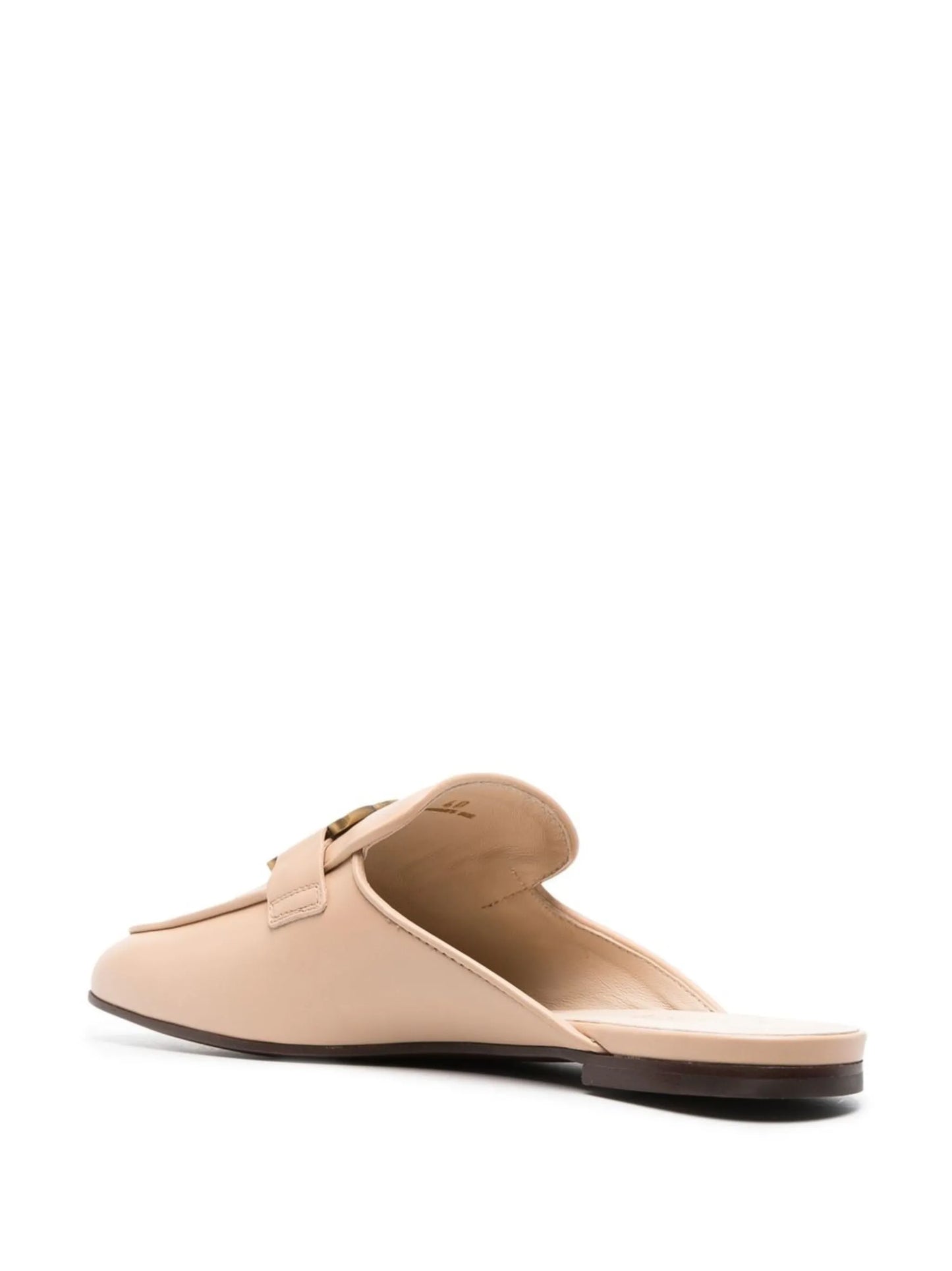logo-plaque leather mules