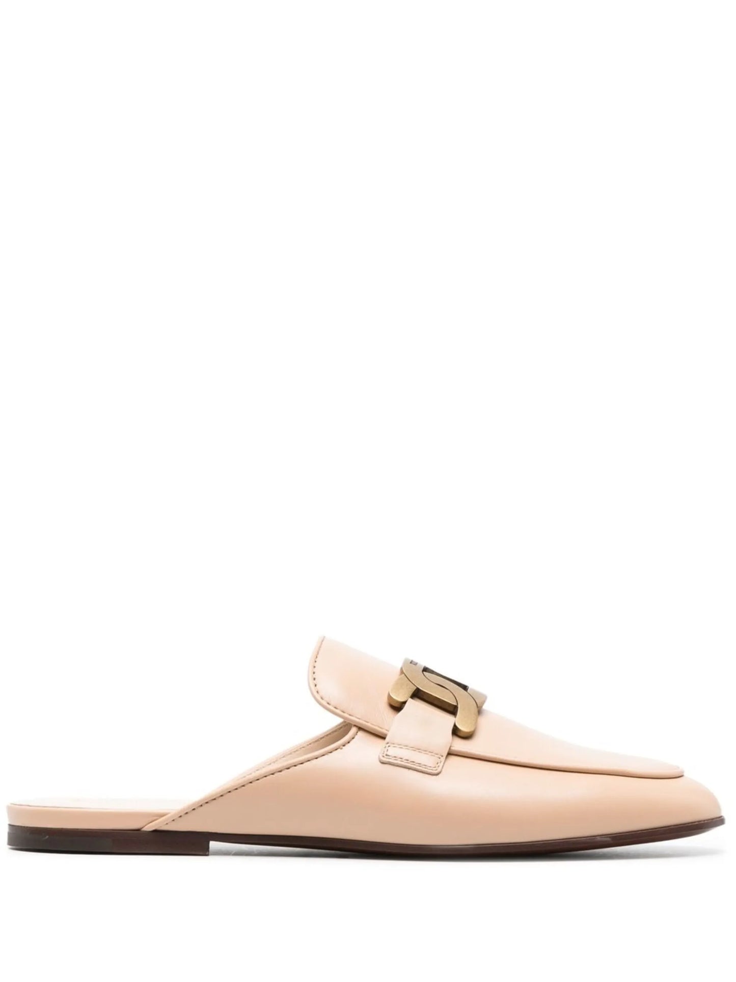 logo-plaque leather mules