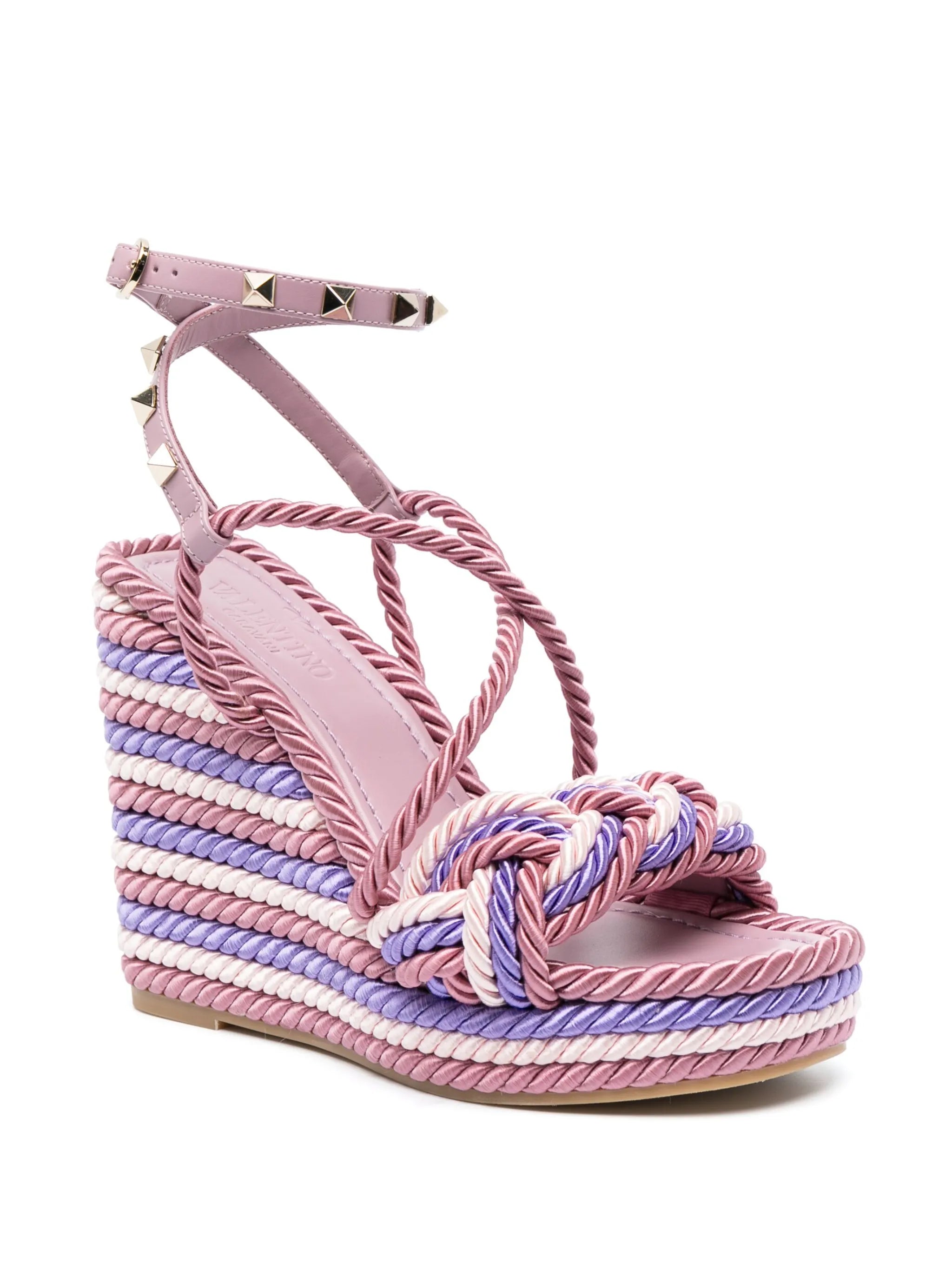 braided-strap wedge sandals