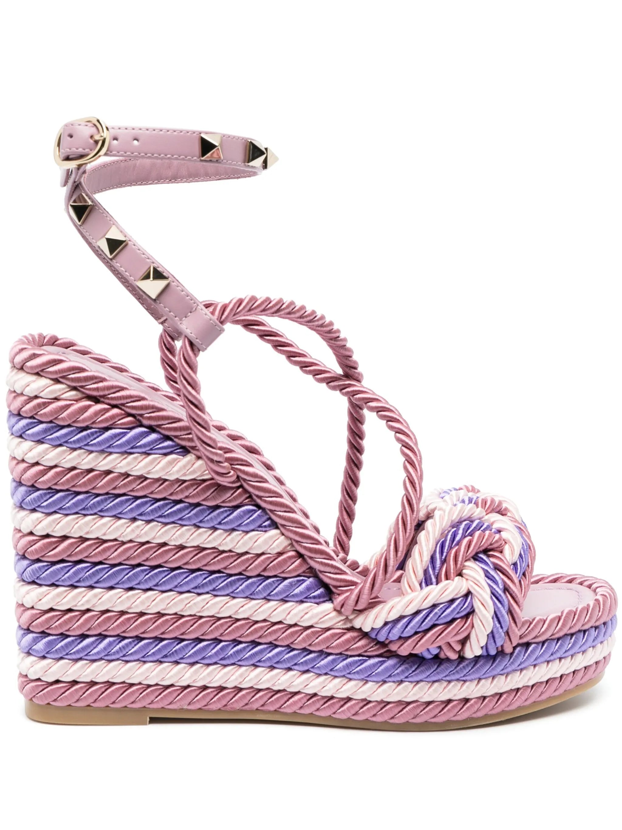 braided-strap wedge sandals