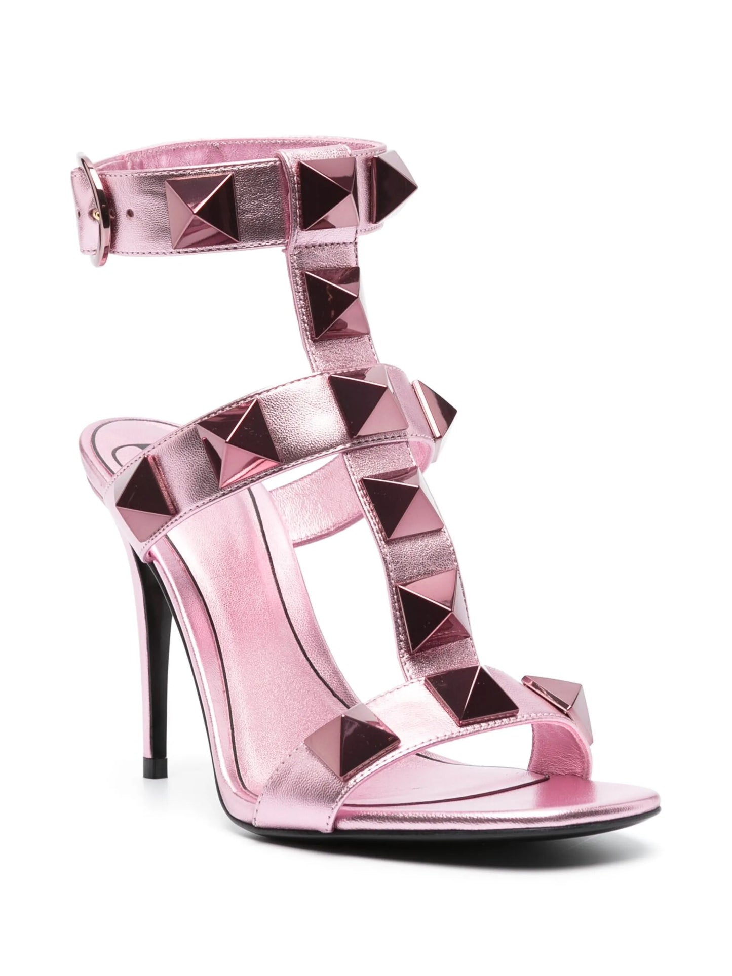 Rockstud metallic-effect 100mm sandals
