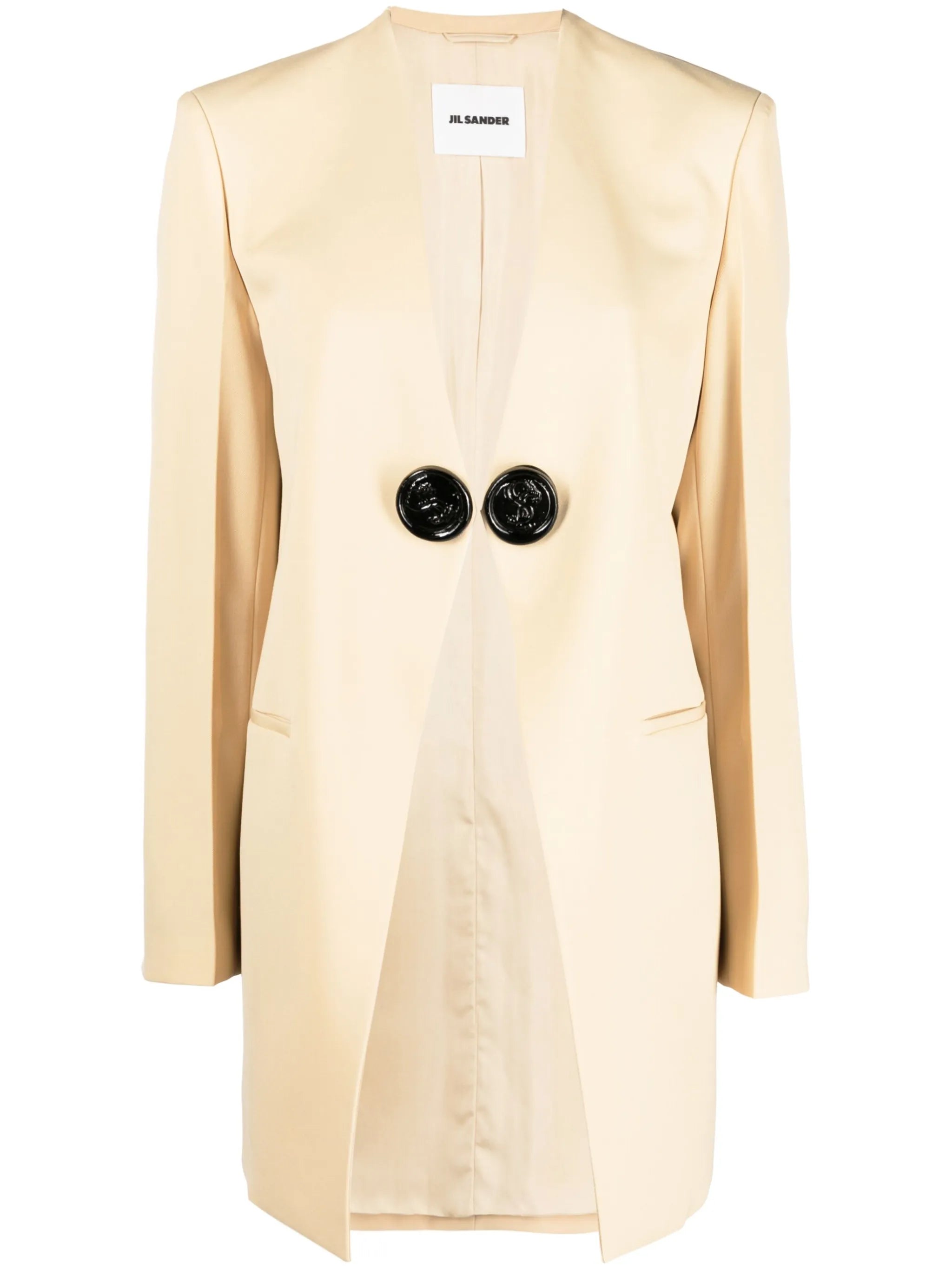single-breasted button-fastening jacket