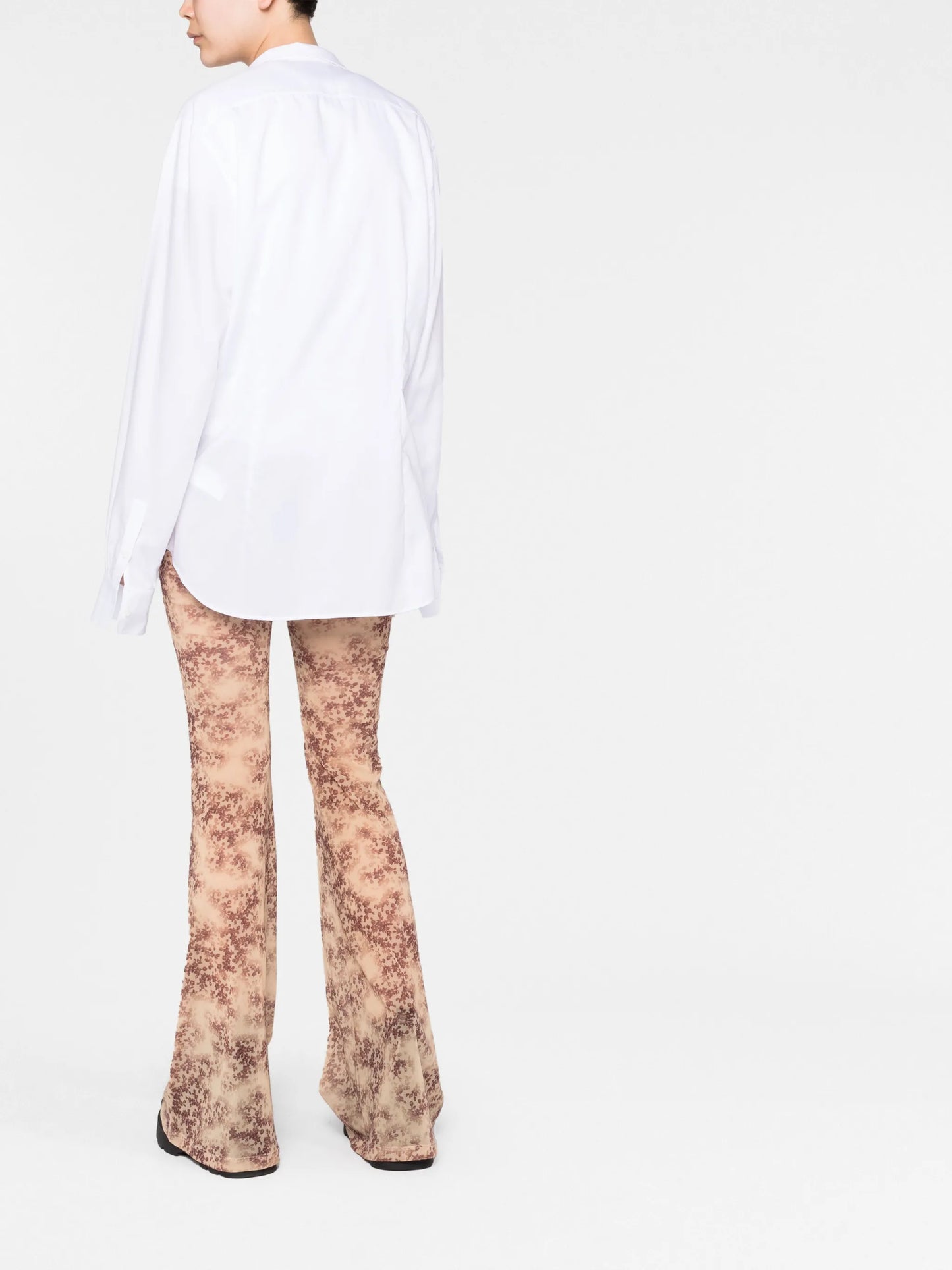 flared mesh trousers