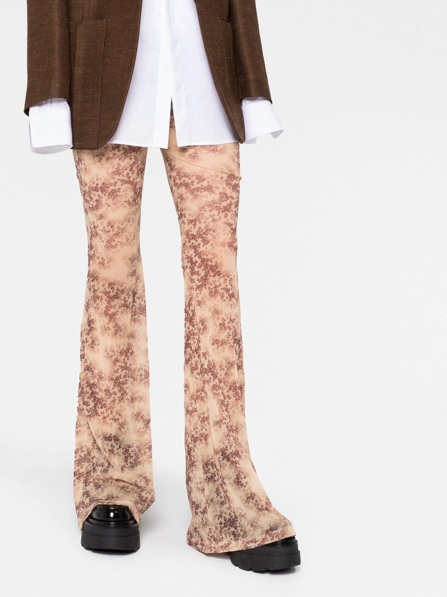flared mesh trousers