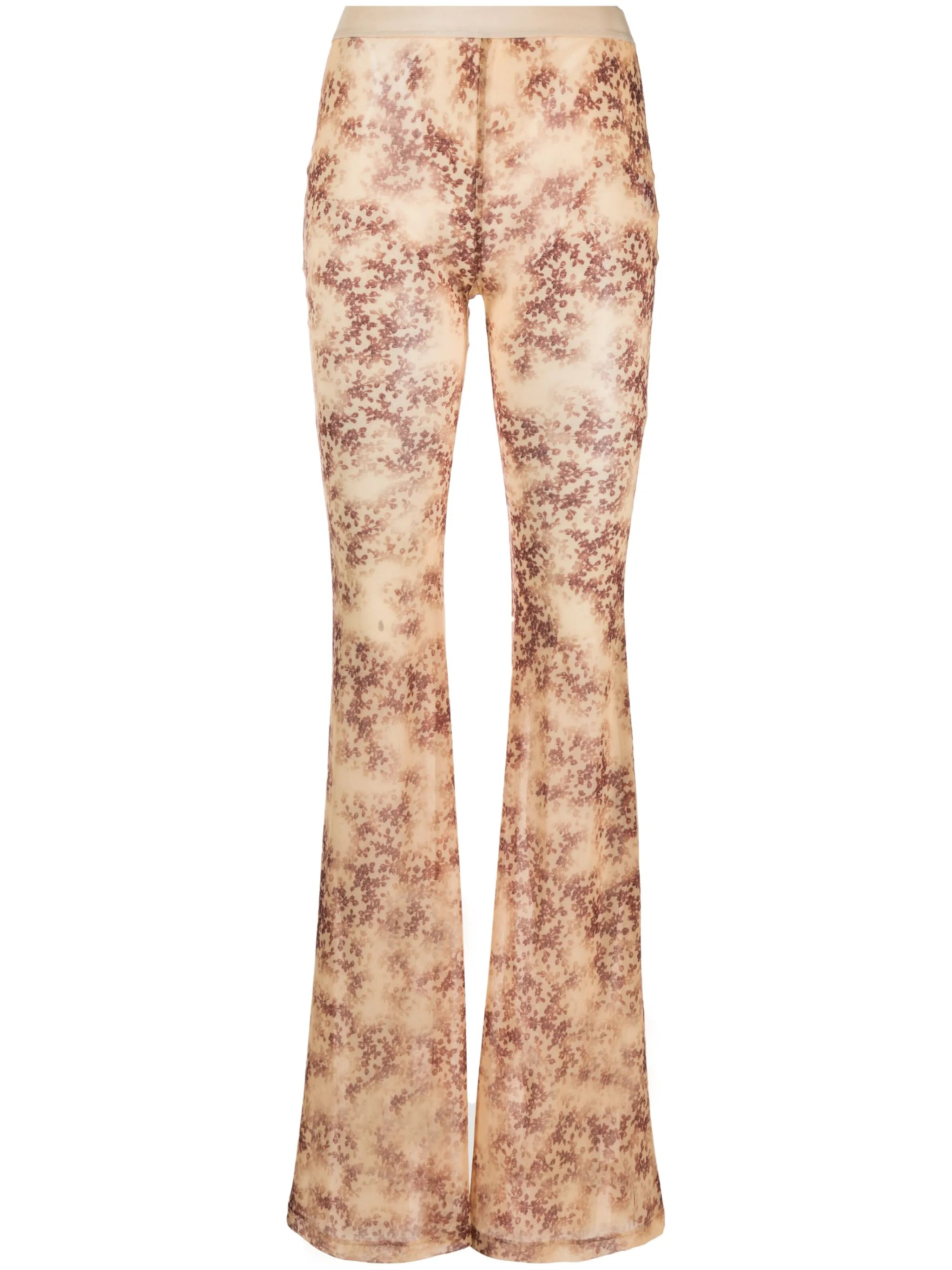flared mesh trousers