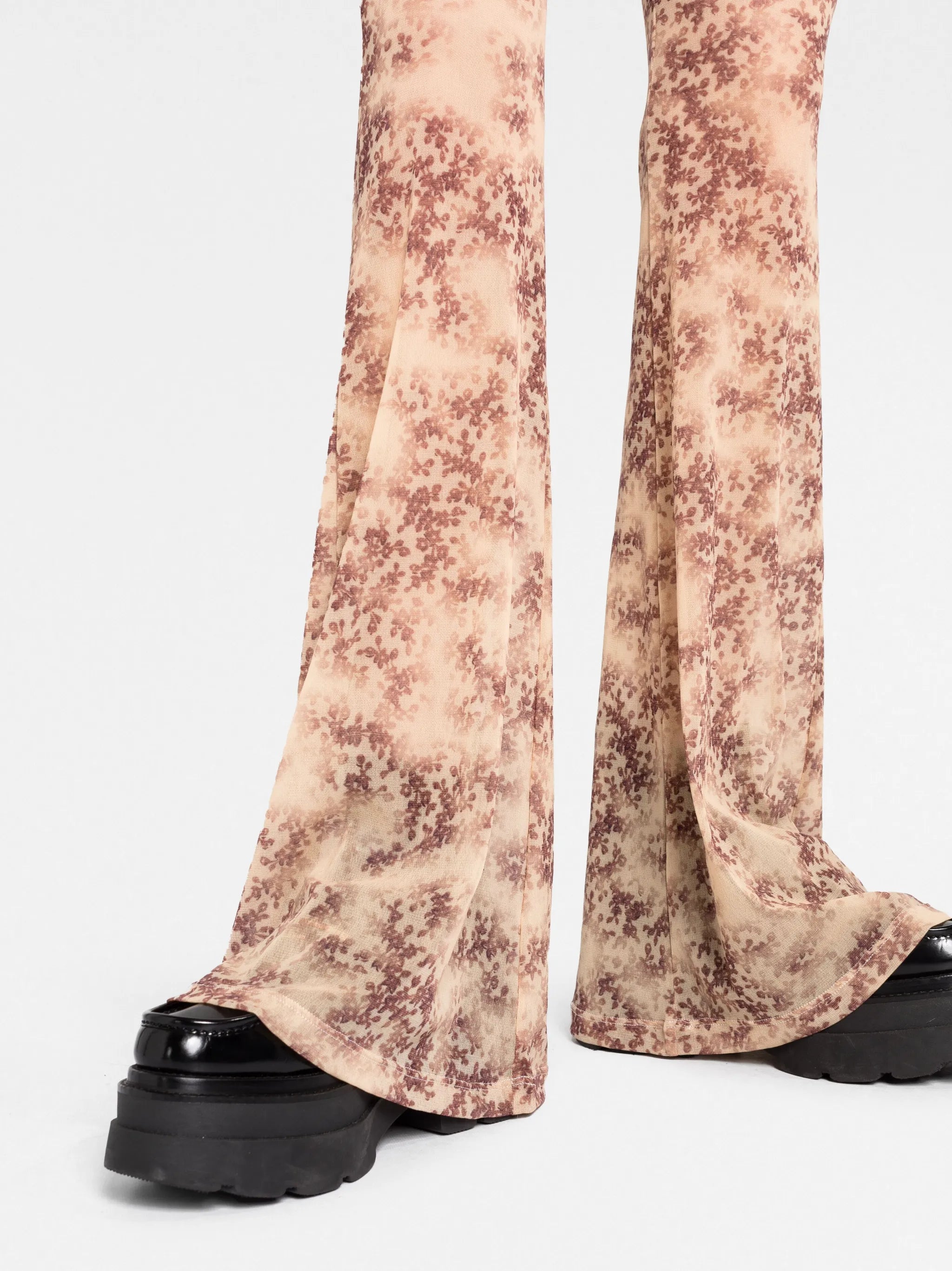 flared mesh trousers