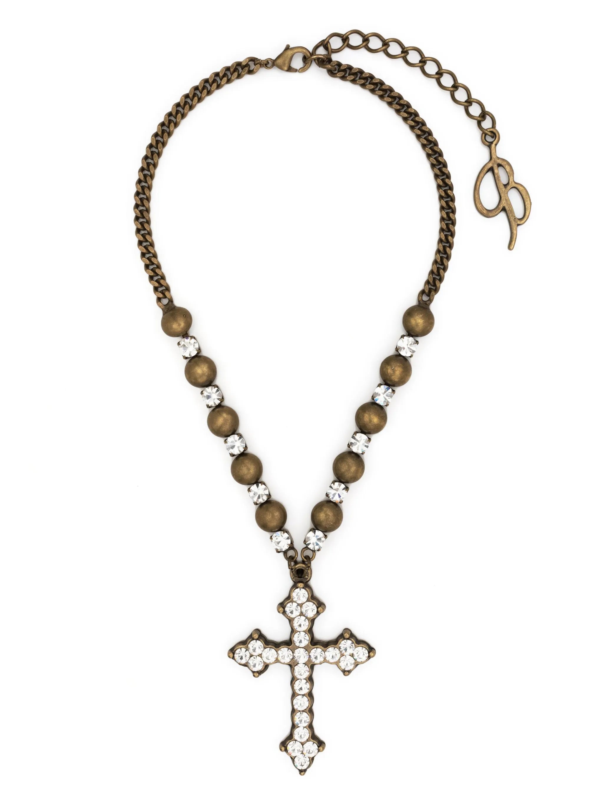 crystal-embellished cross necklace