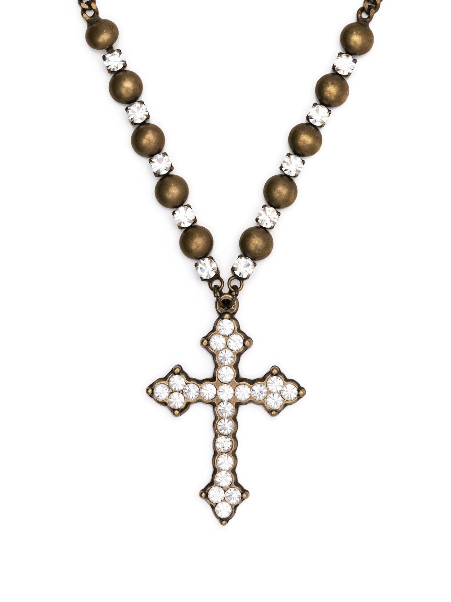 crystal-embellished cross necklace