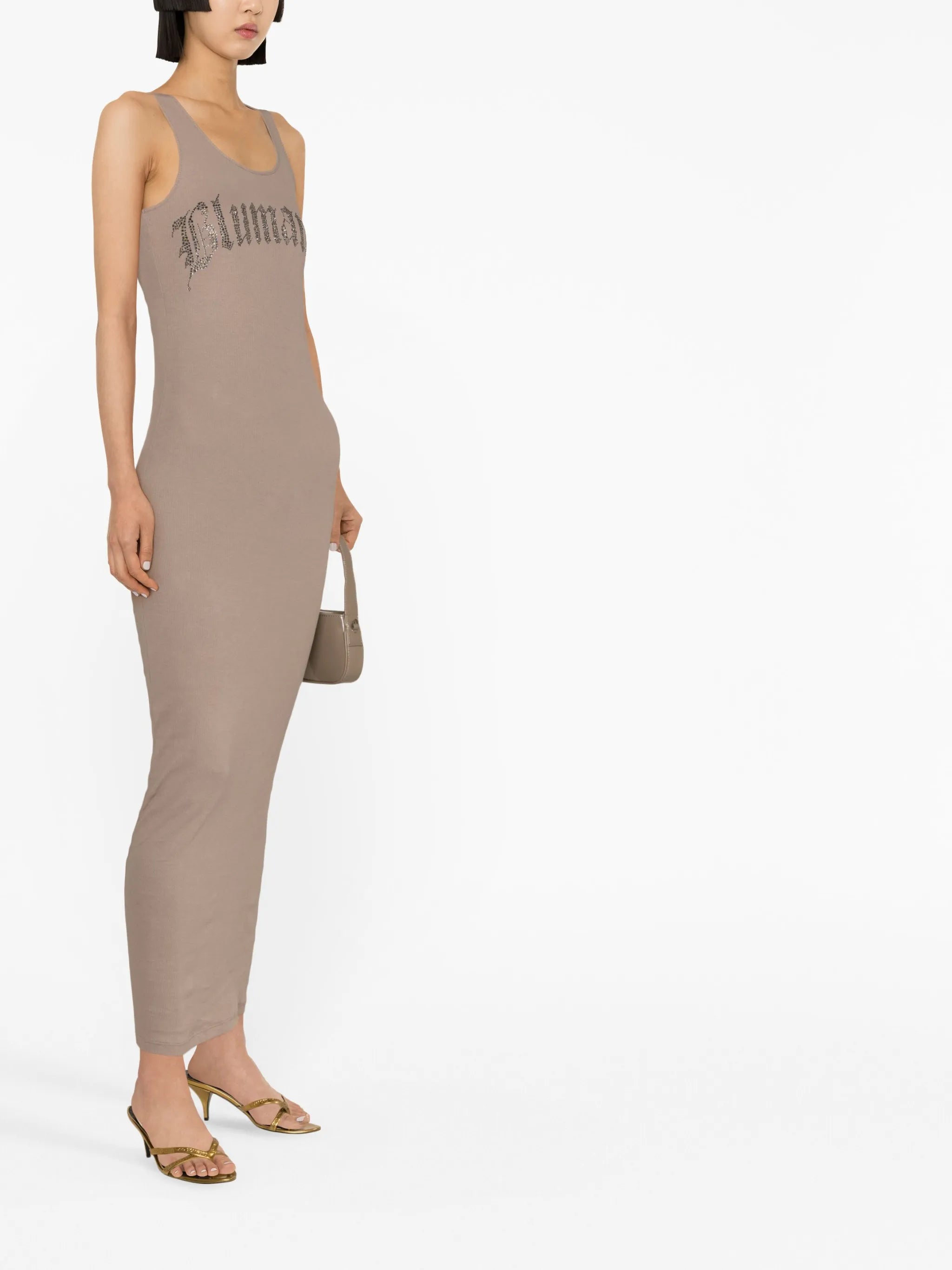 logo-print maxi dress