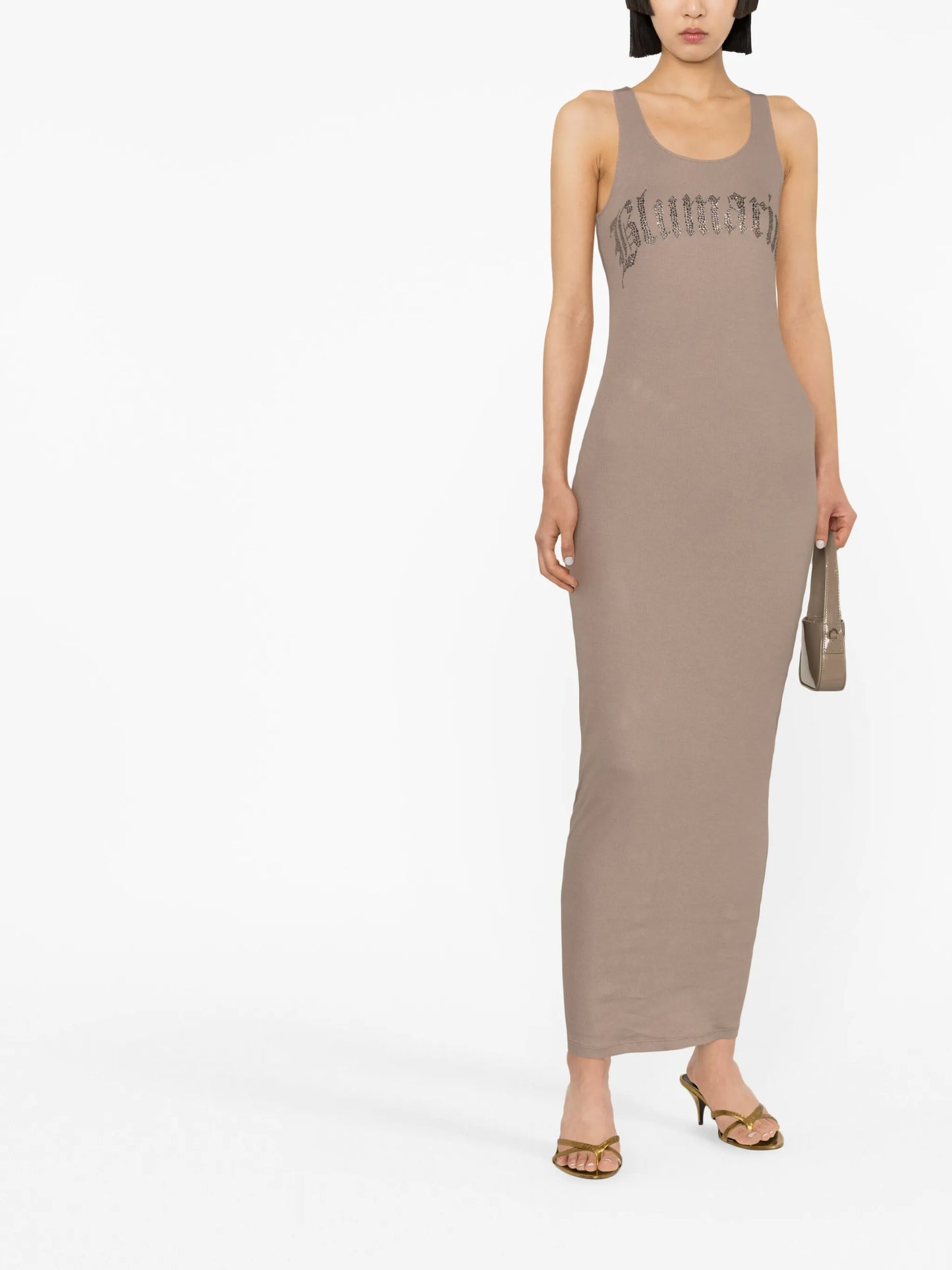 logo-print maxi dress