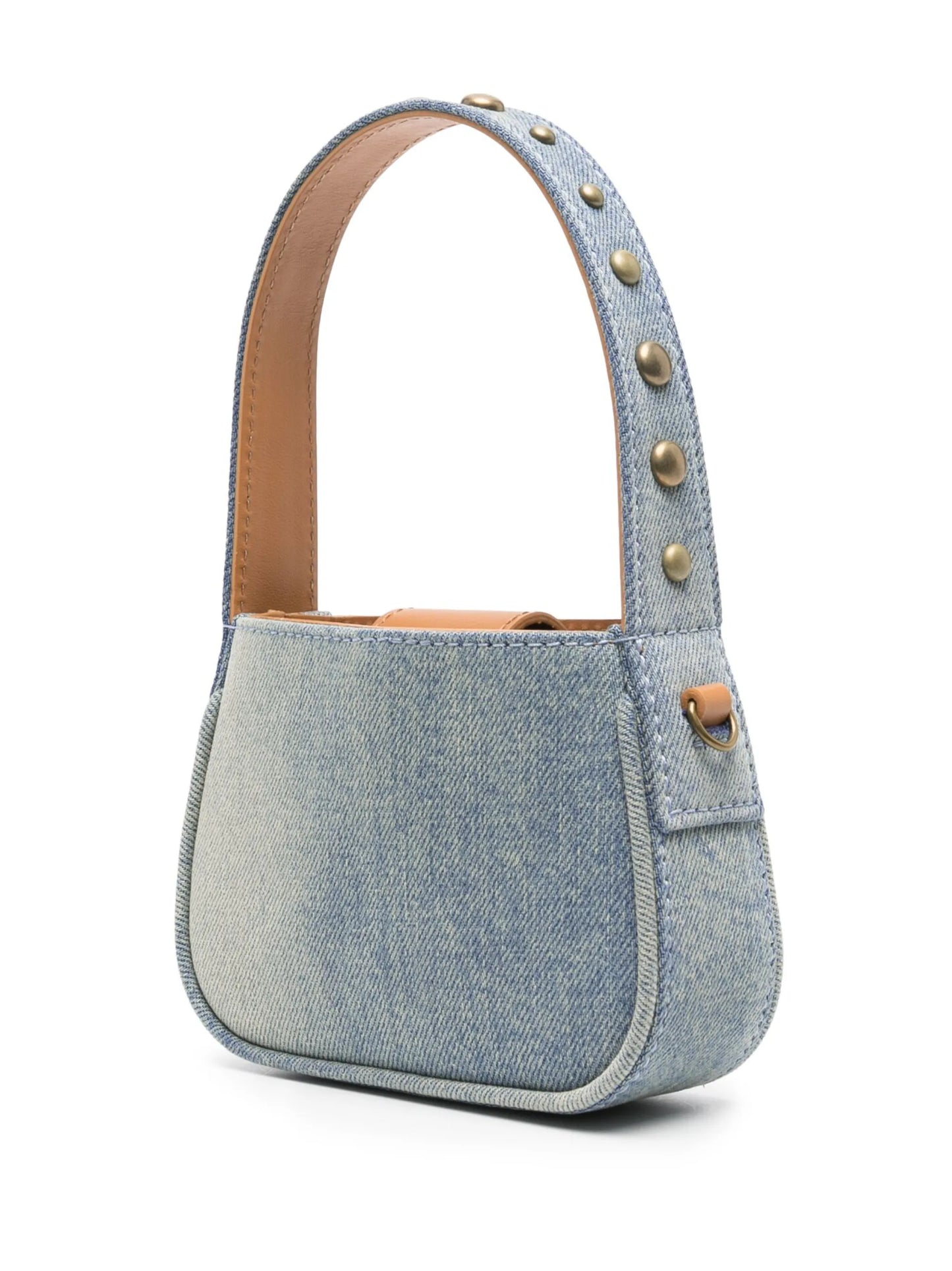 Mini denim top handle bag