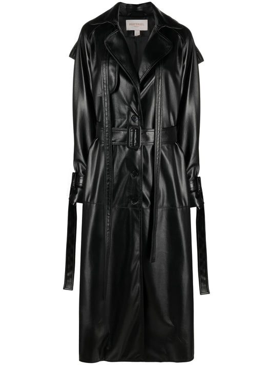 belted maxi trench coat