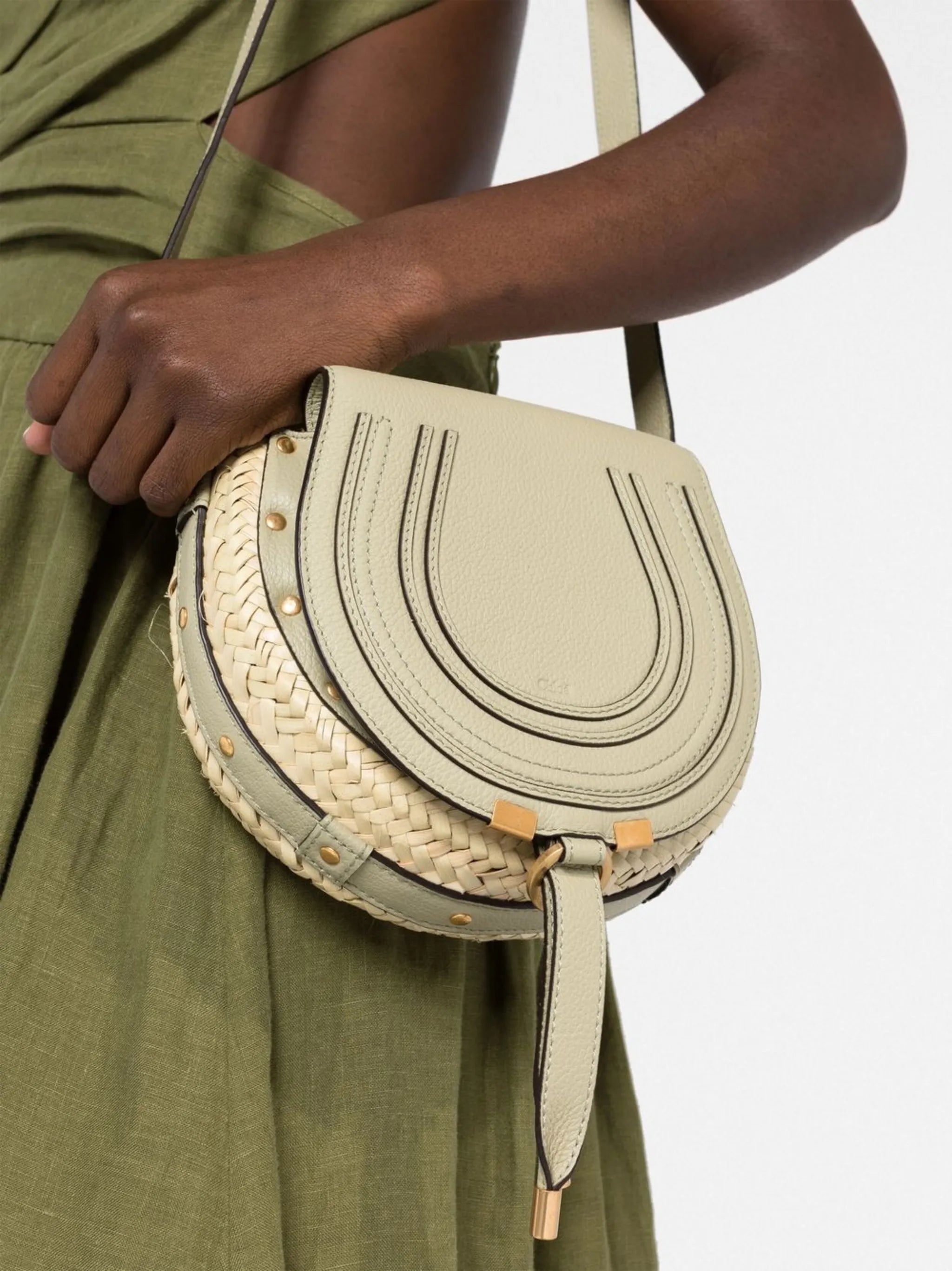 Marcie raffia crossbody bag