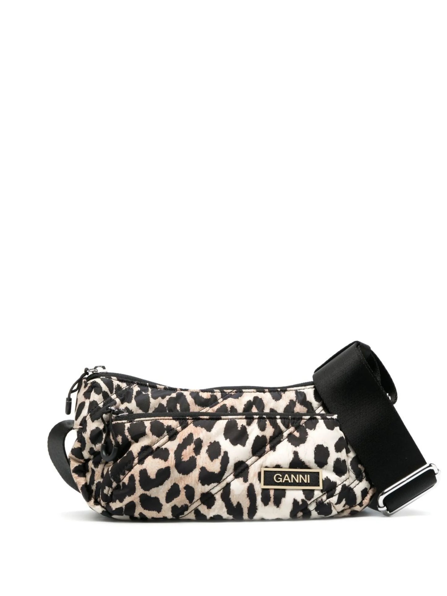 quilted leopard-print bag