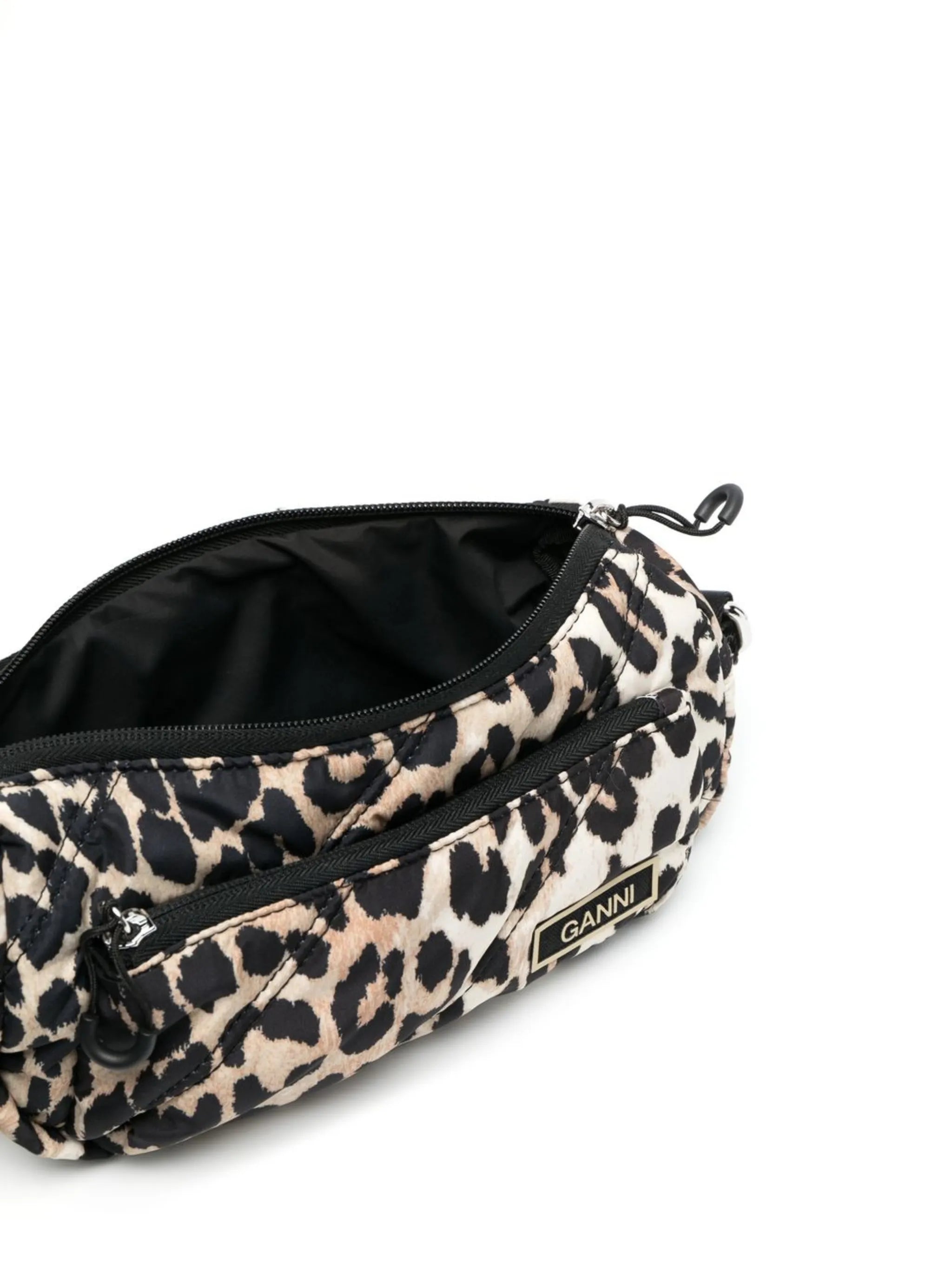 quilted leopard-print bag