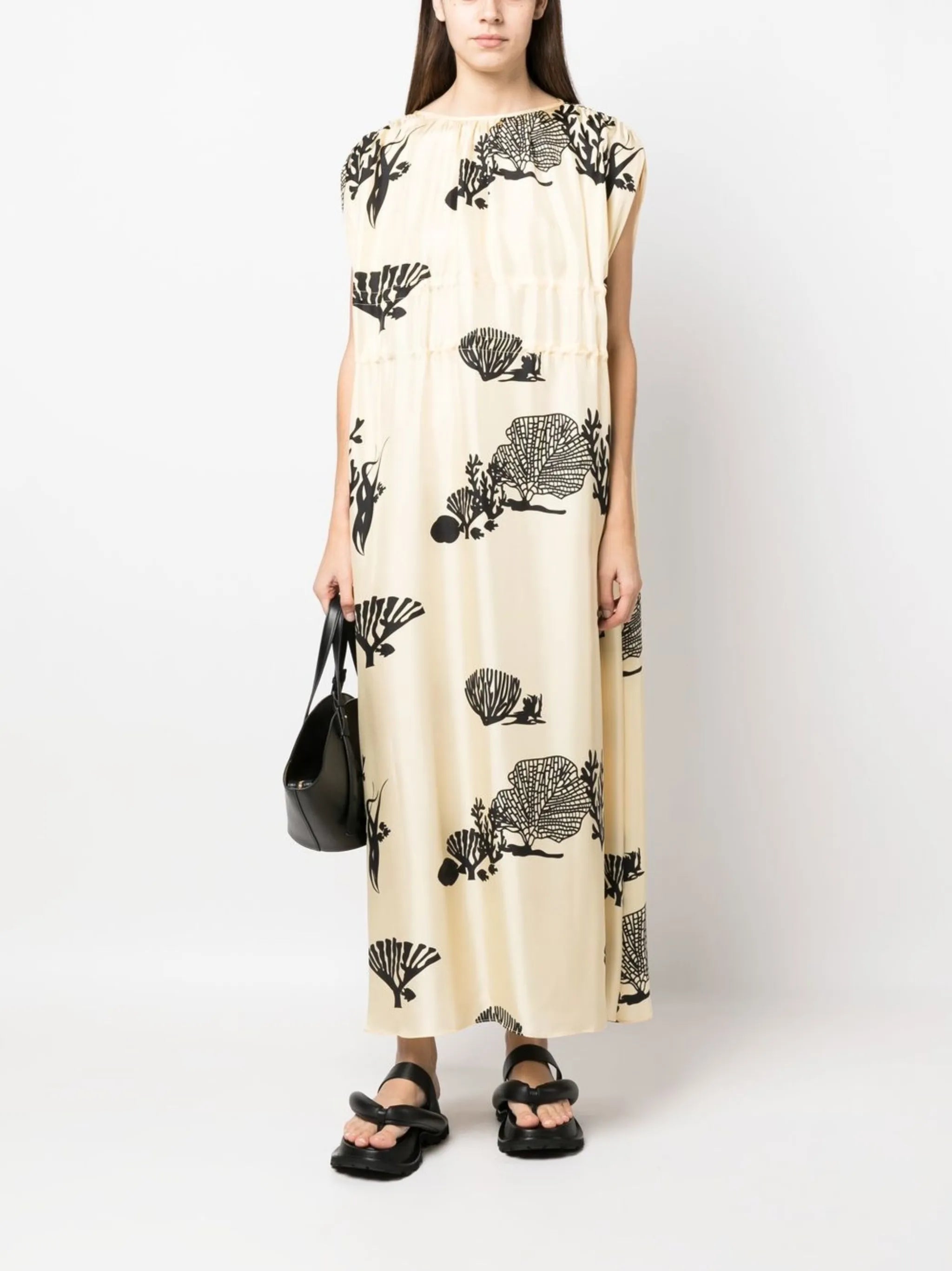 graphic-print sleeveless maxi dress