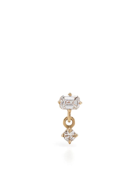 18kt yellow gold Mix Matched diamond stud earring