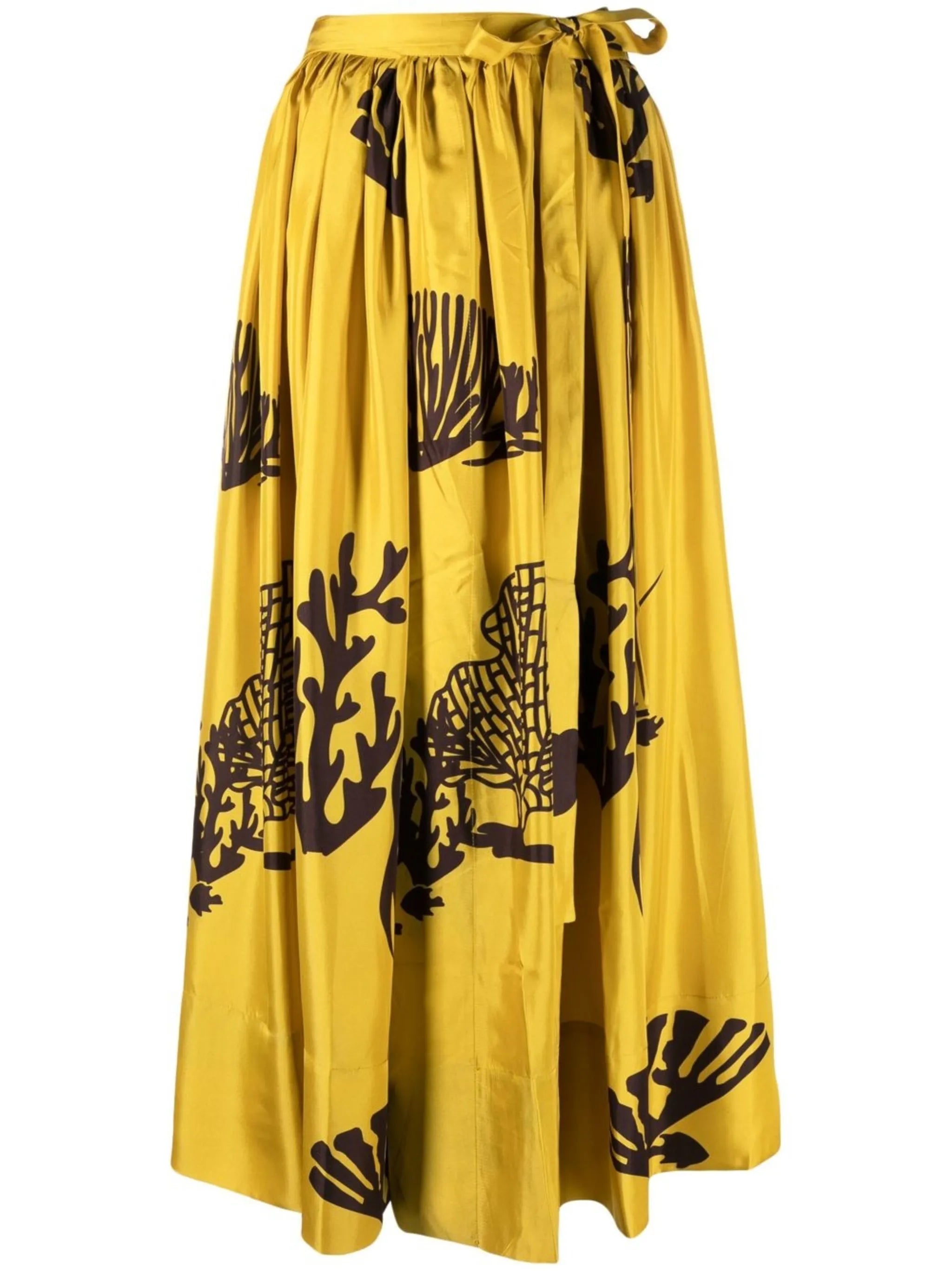 high-waisted graphic-print skirt