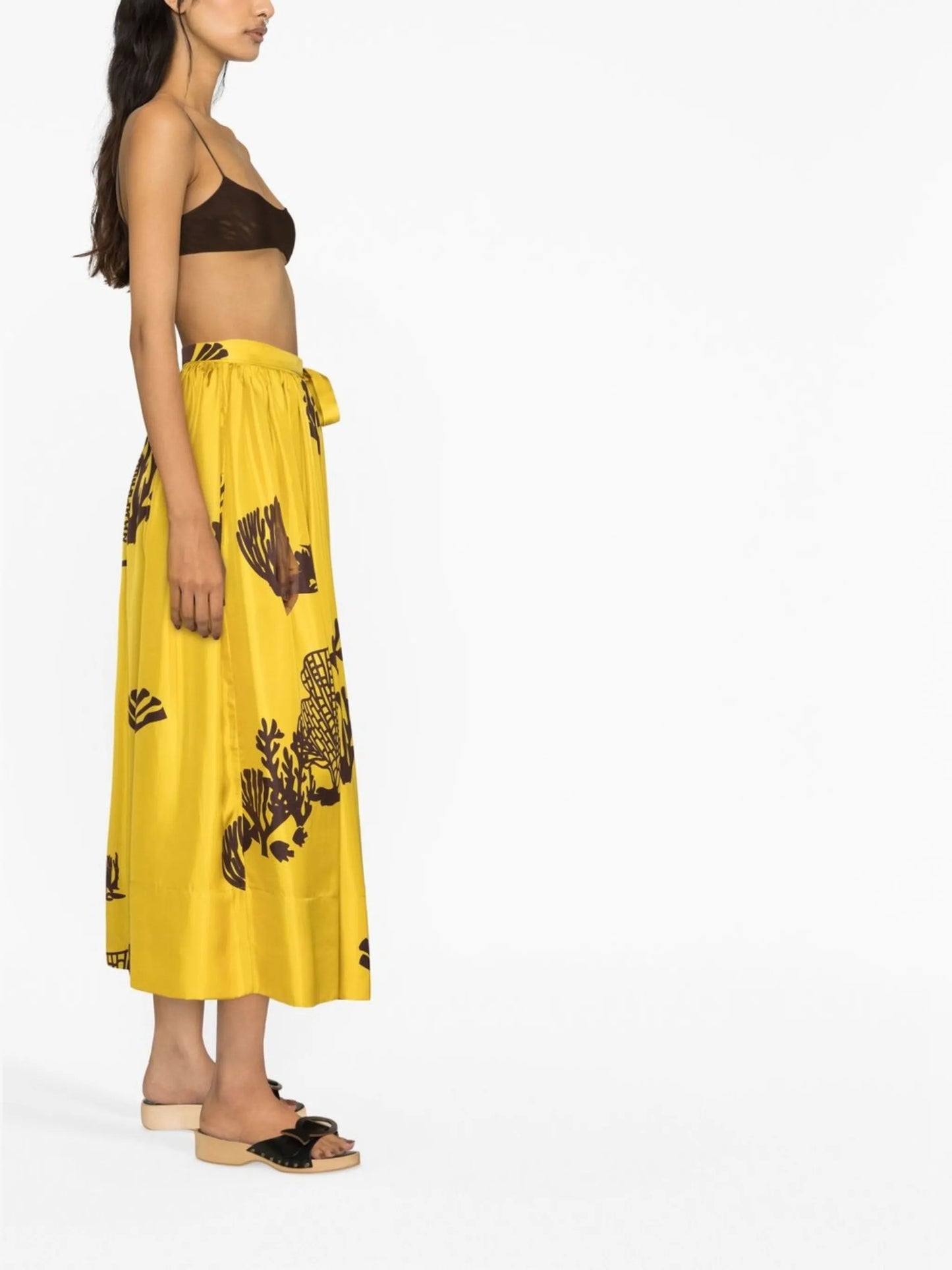 high-waisted graphic-print skirt