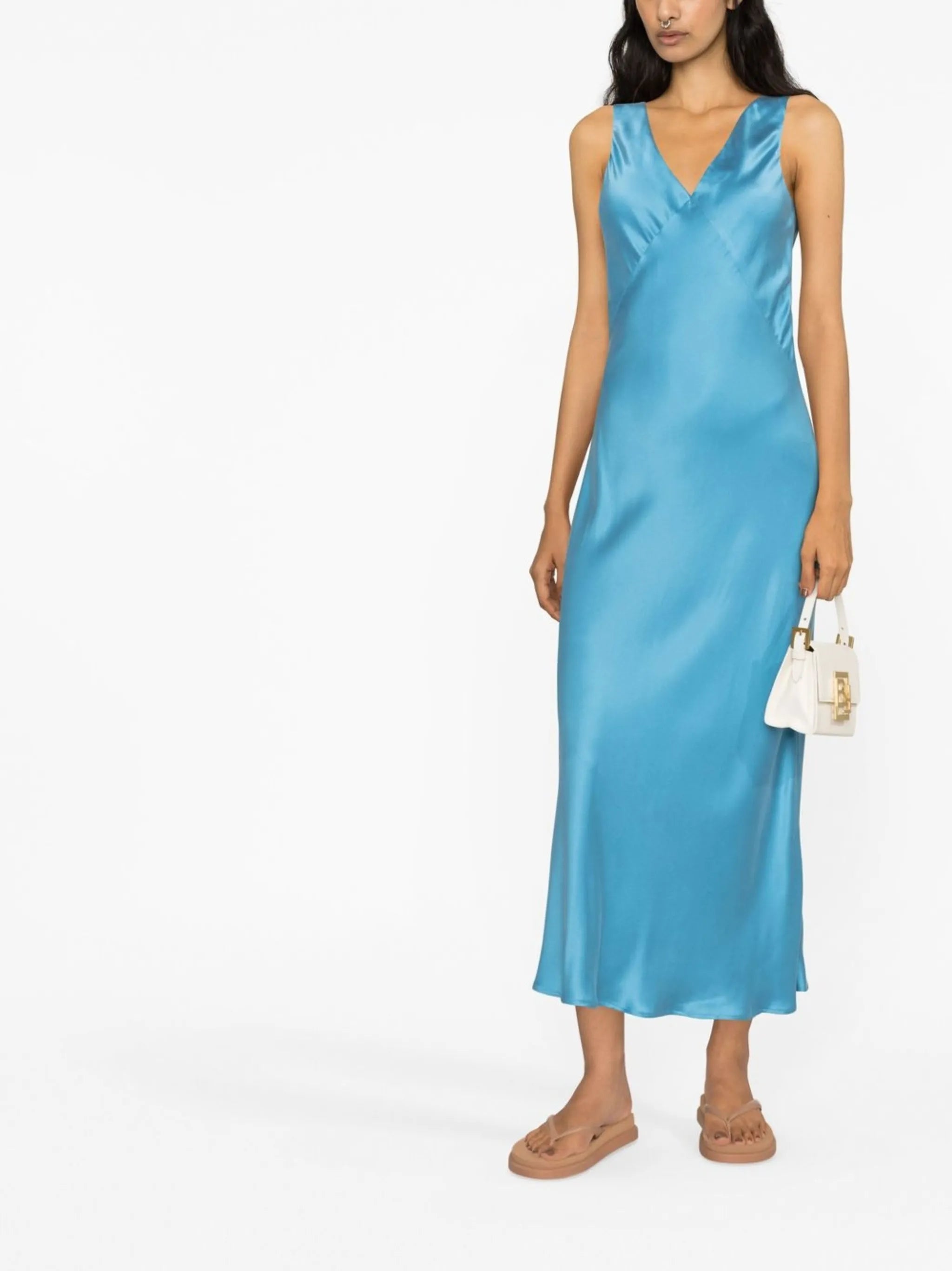 Bordeaux silk slip dress