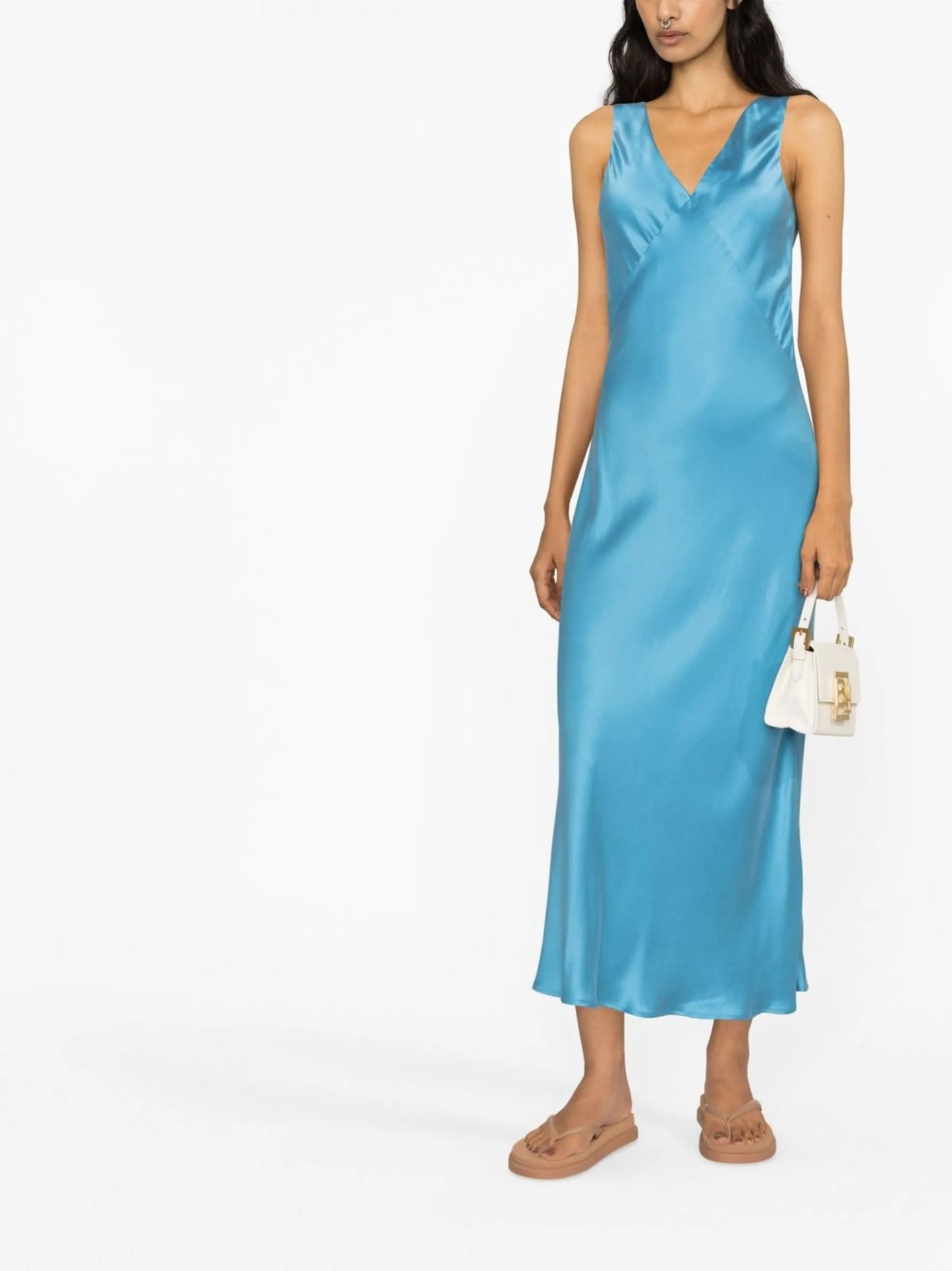 Bordeaux silk slip dress