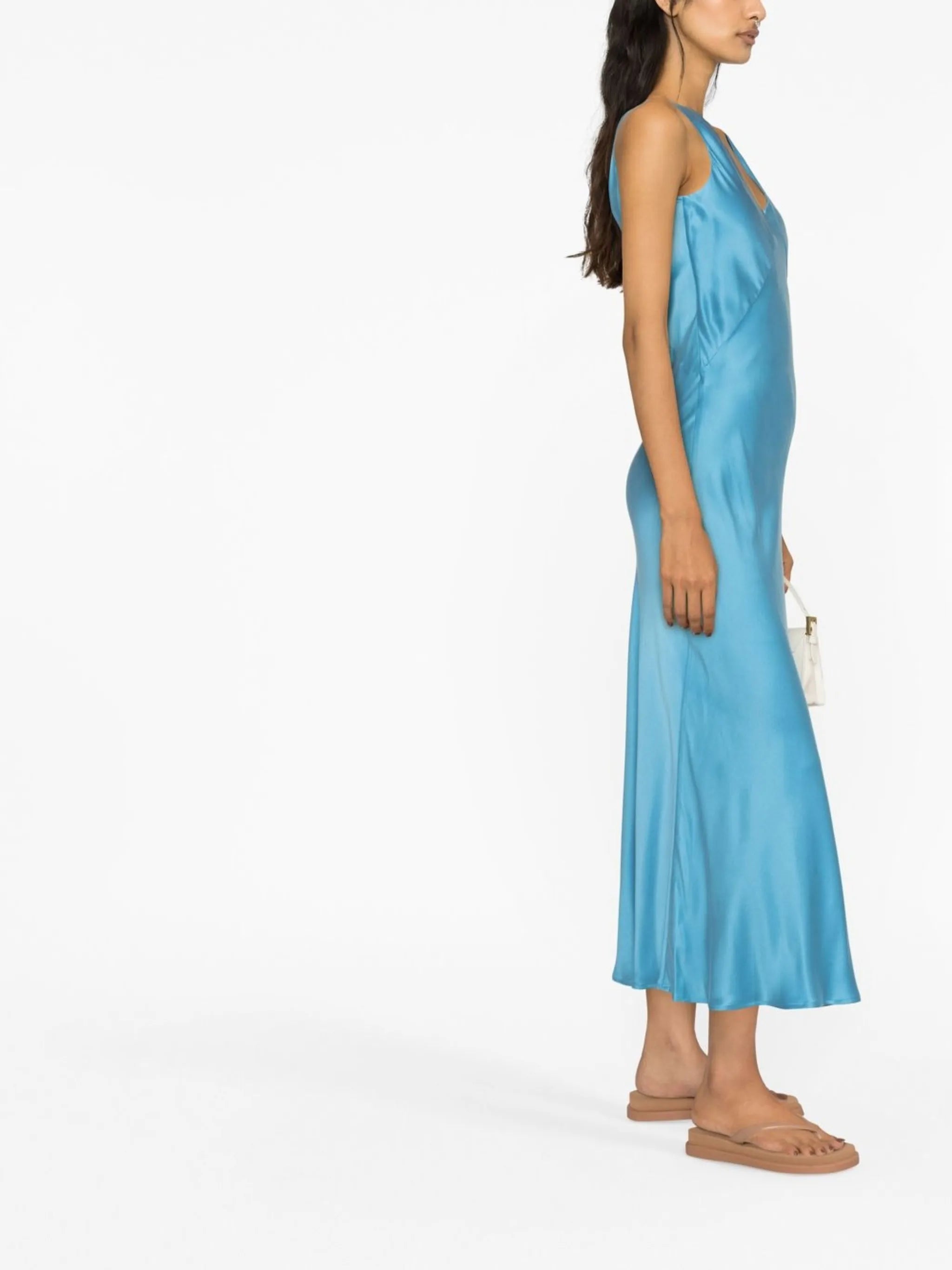 Bordeaux silk slip dress