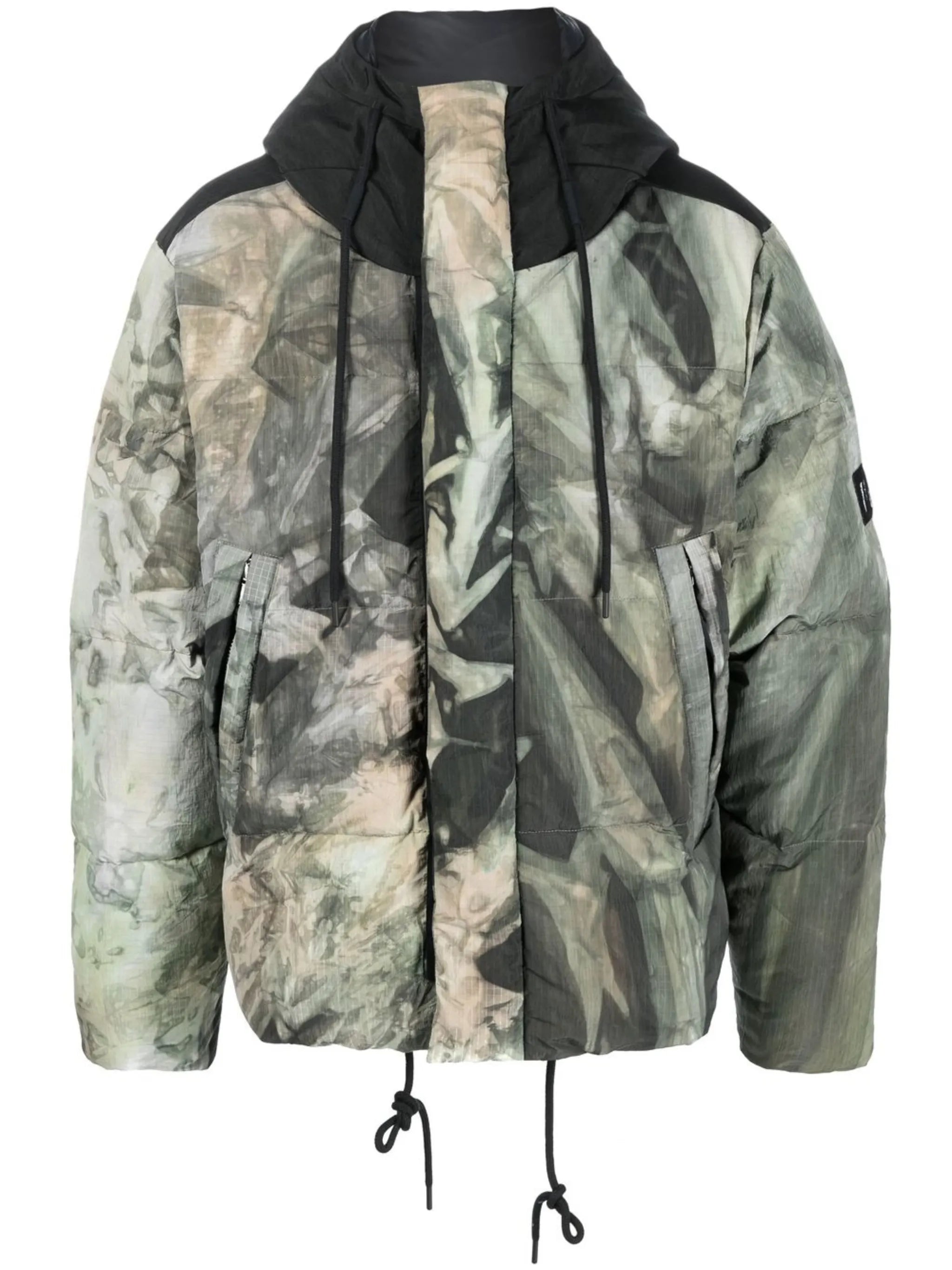 faded camouflage-print padded jacket