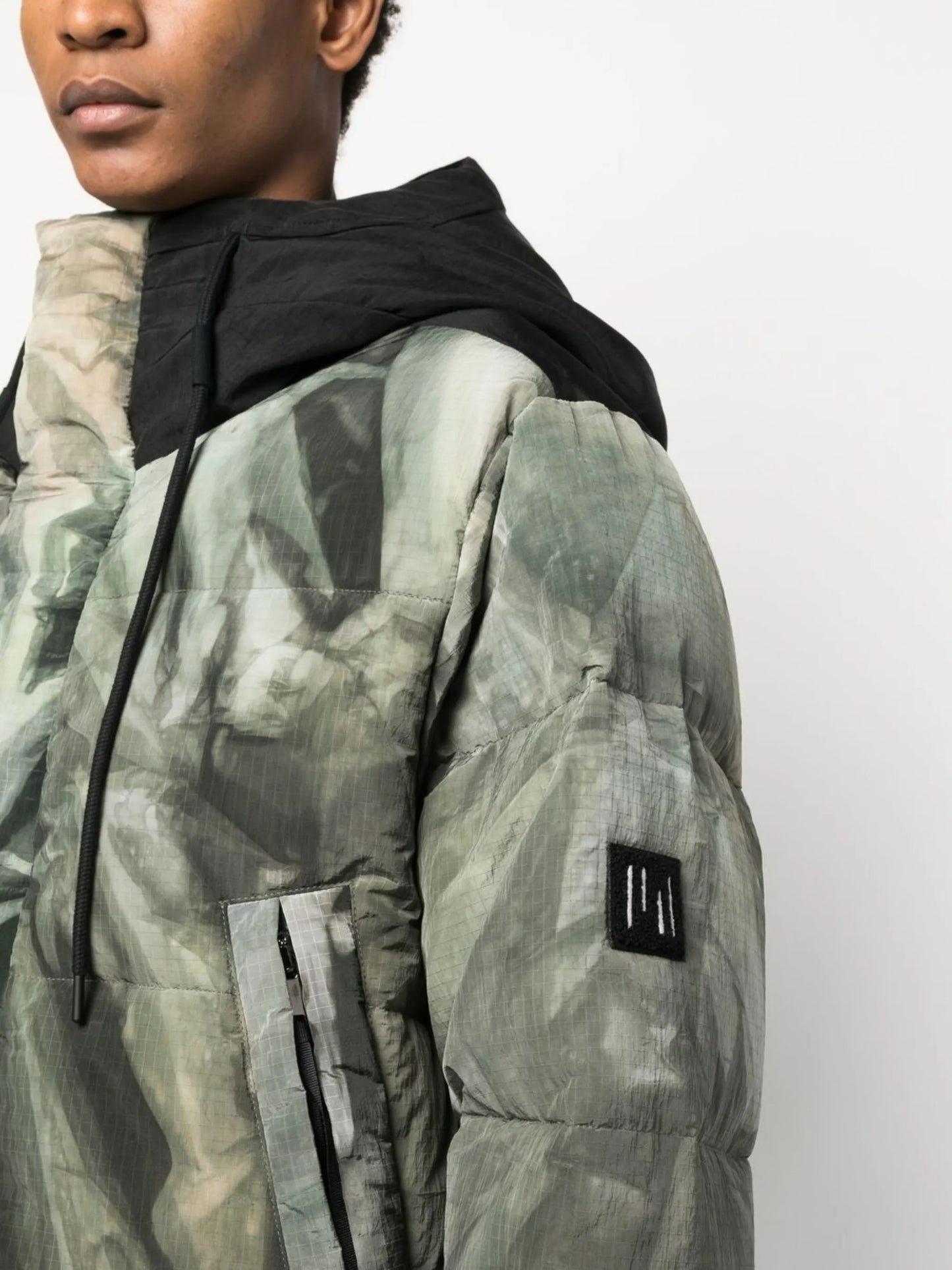 faded camouflage-print padded jacket