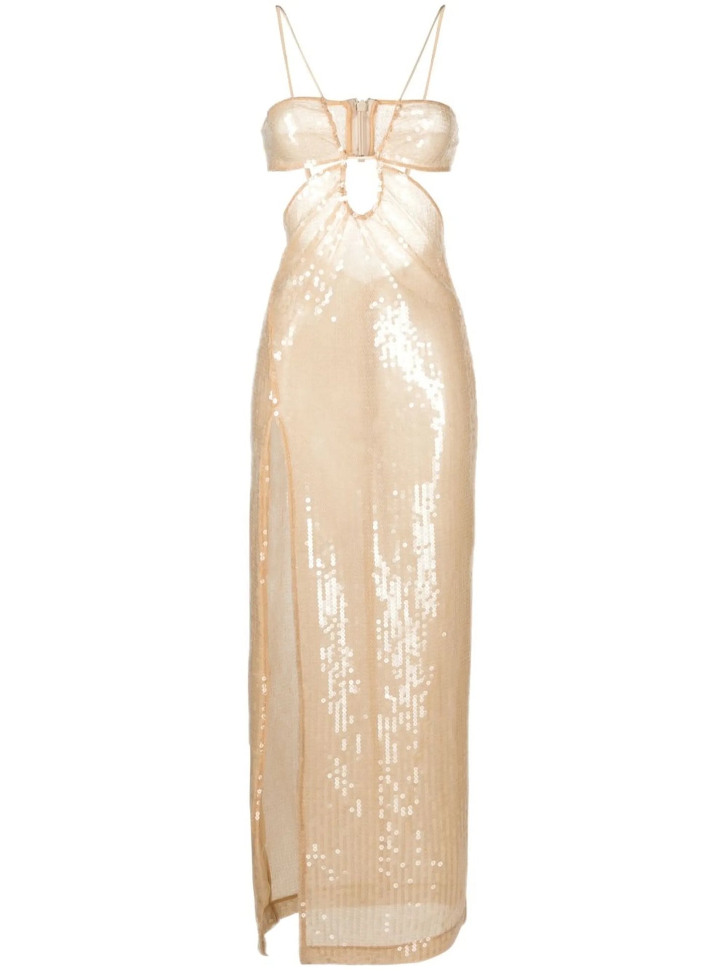 sequin-embellished cut-out dress
