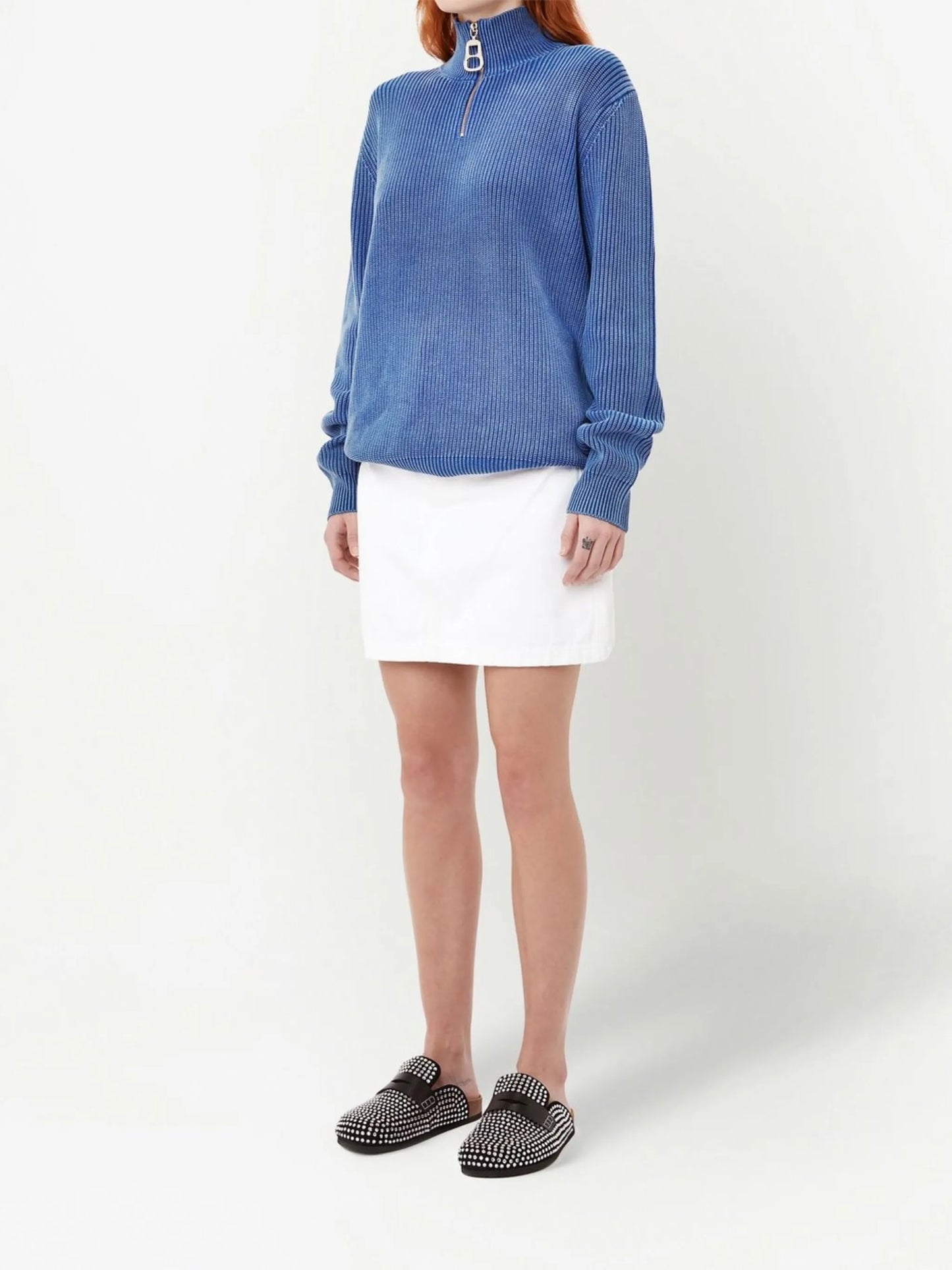 long-sleeve zip-fastening jumper