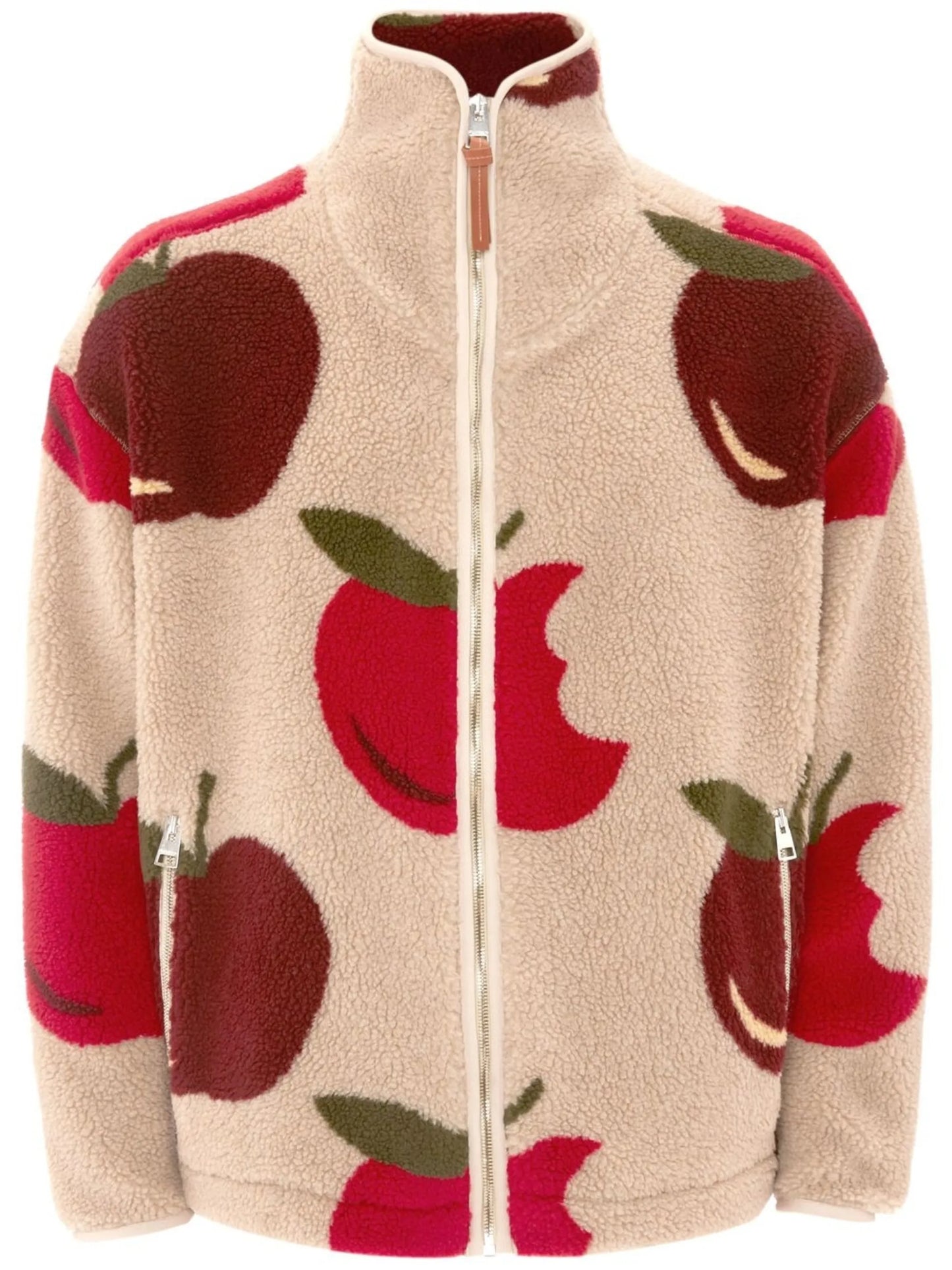 zip-fastening fleece-texture jacket