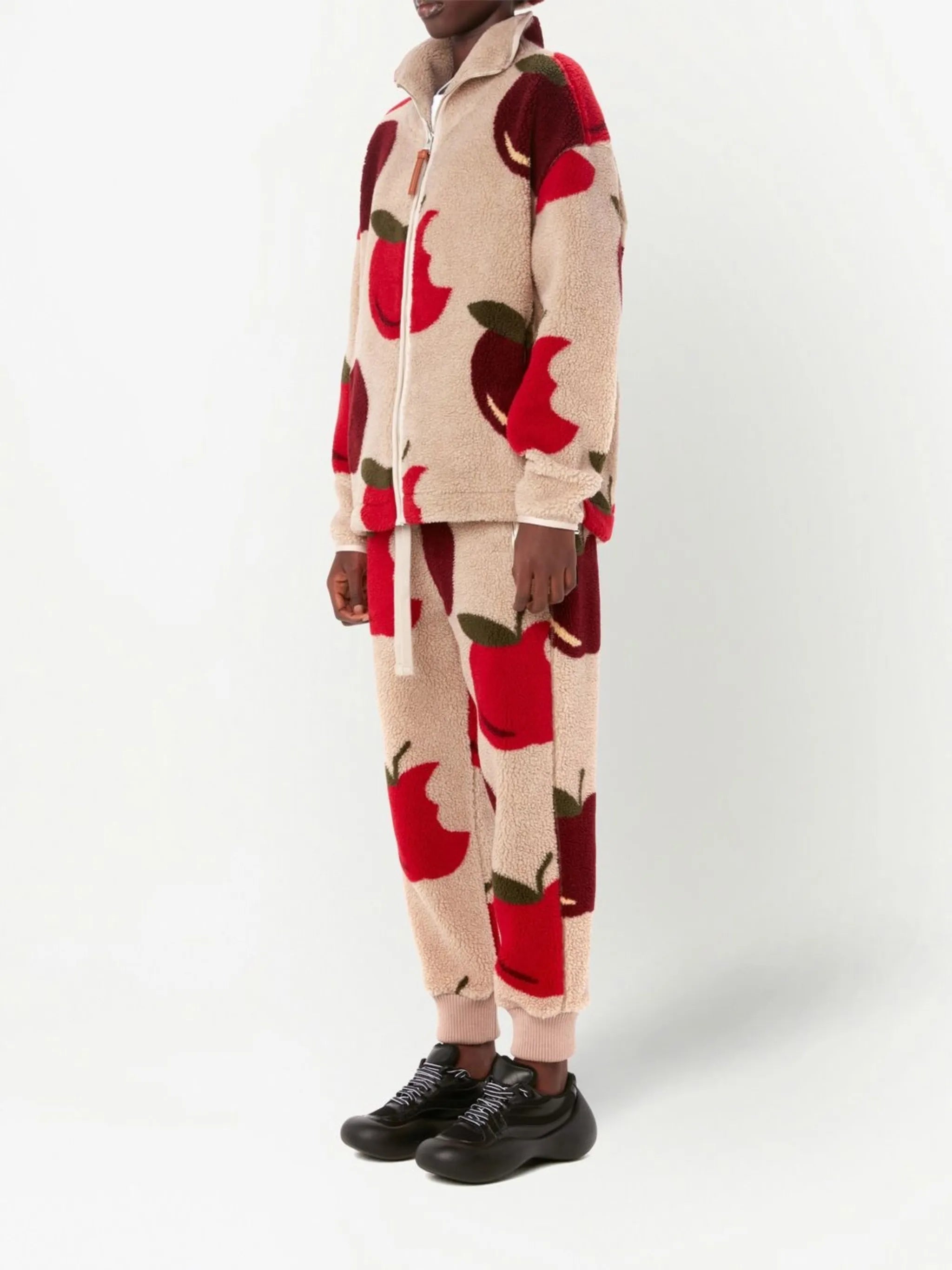 zip-fastening fleece-texture jacket