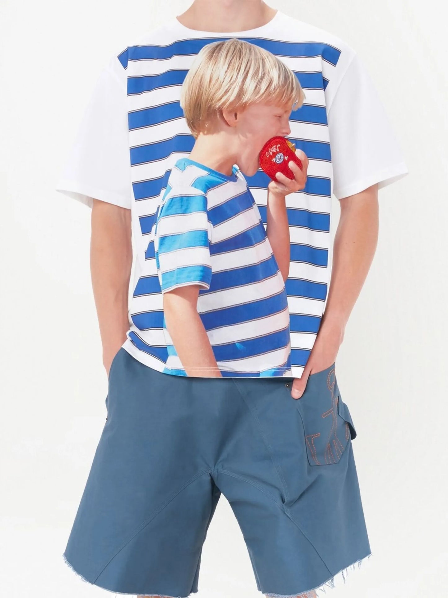Boy With Apple stripe-print T-shirt