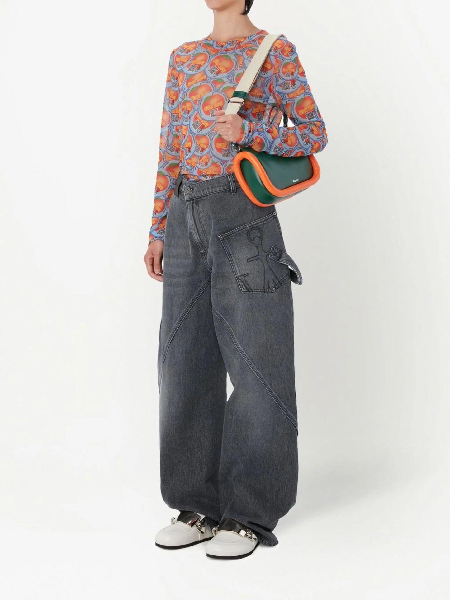 all-over apple-print top