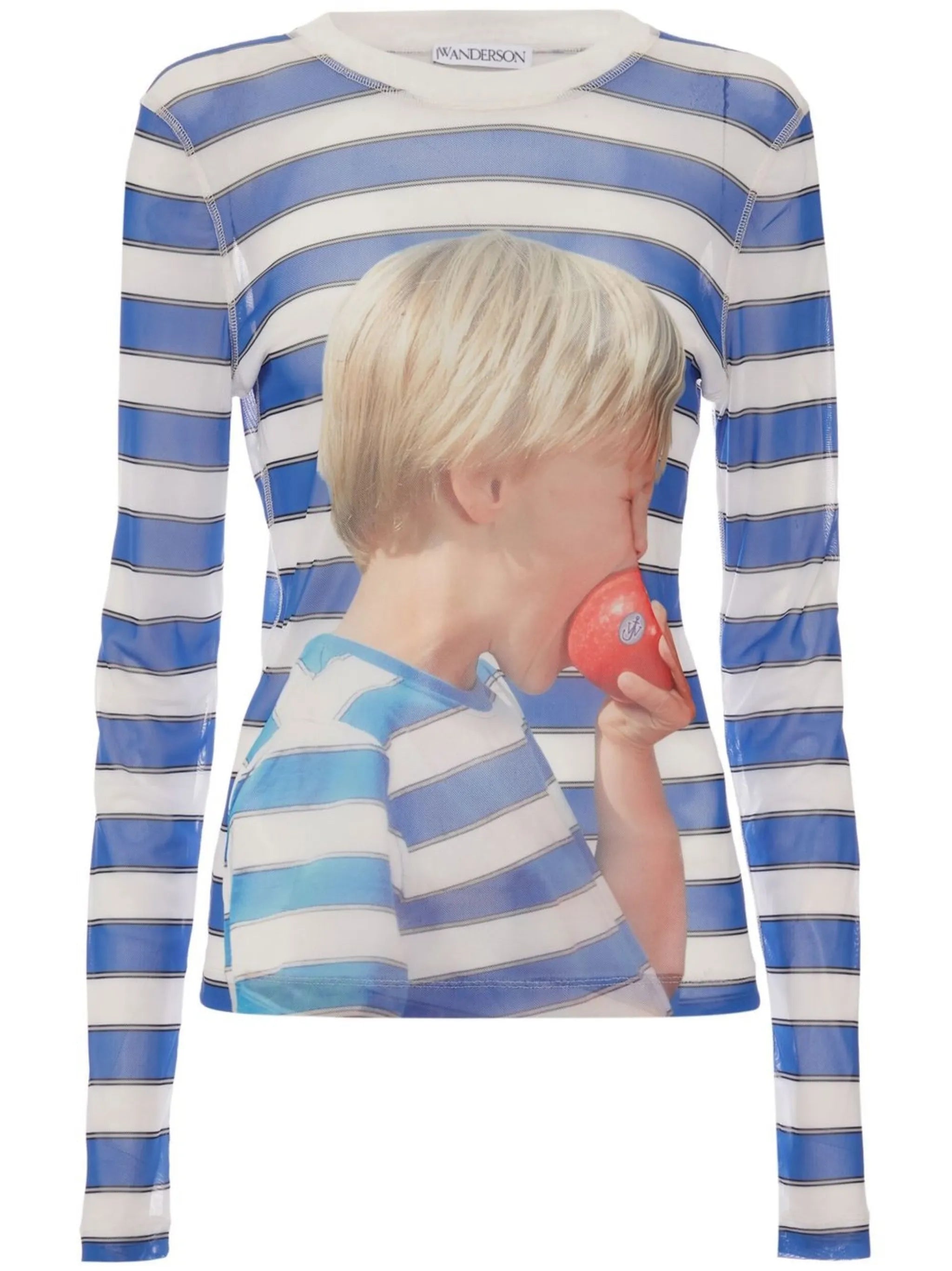 Boy-print long-sleeved top