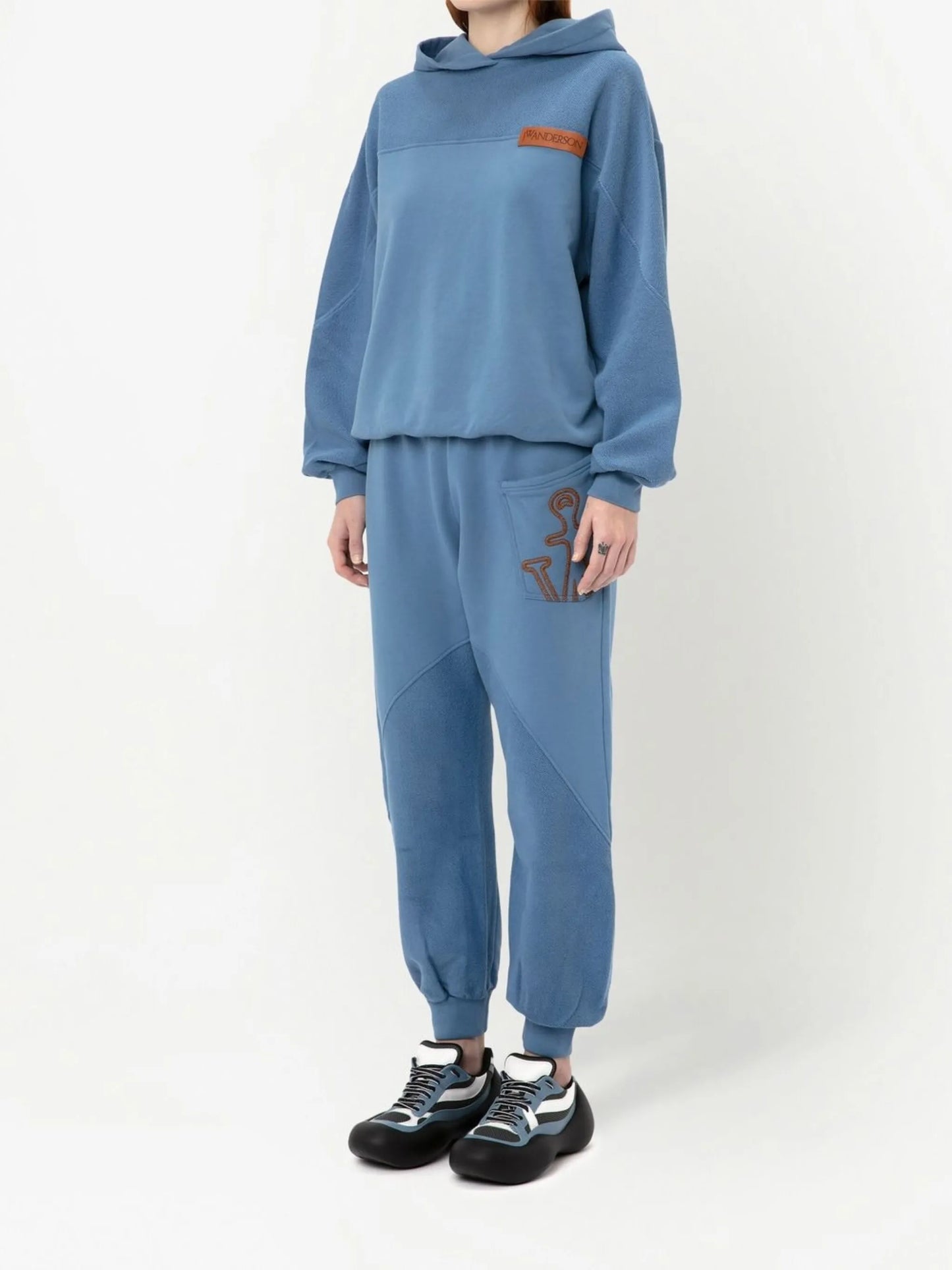 cotton panelled hoodie