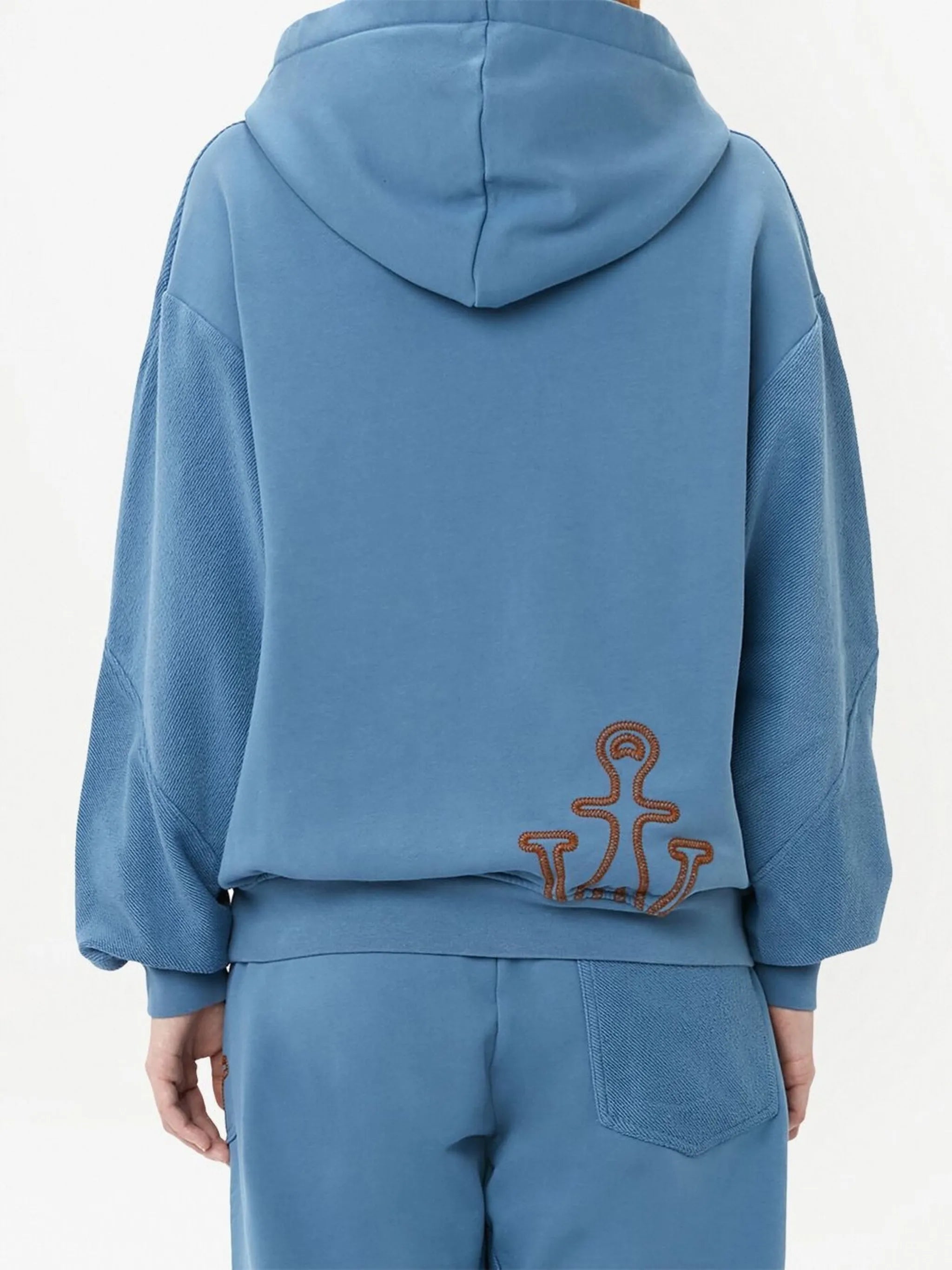 cotton panelled hoodie