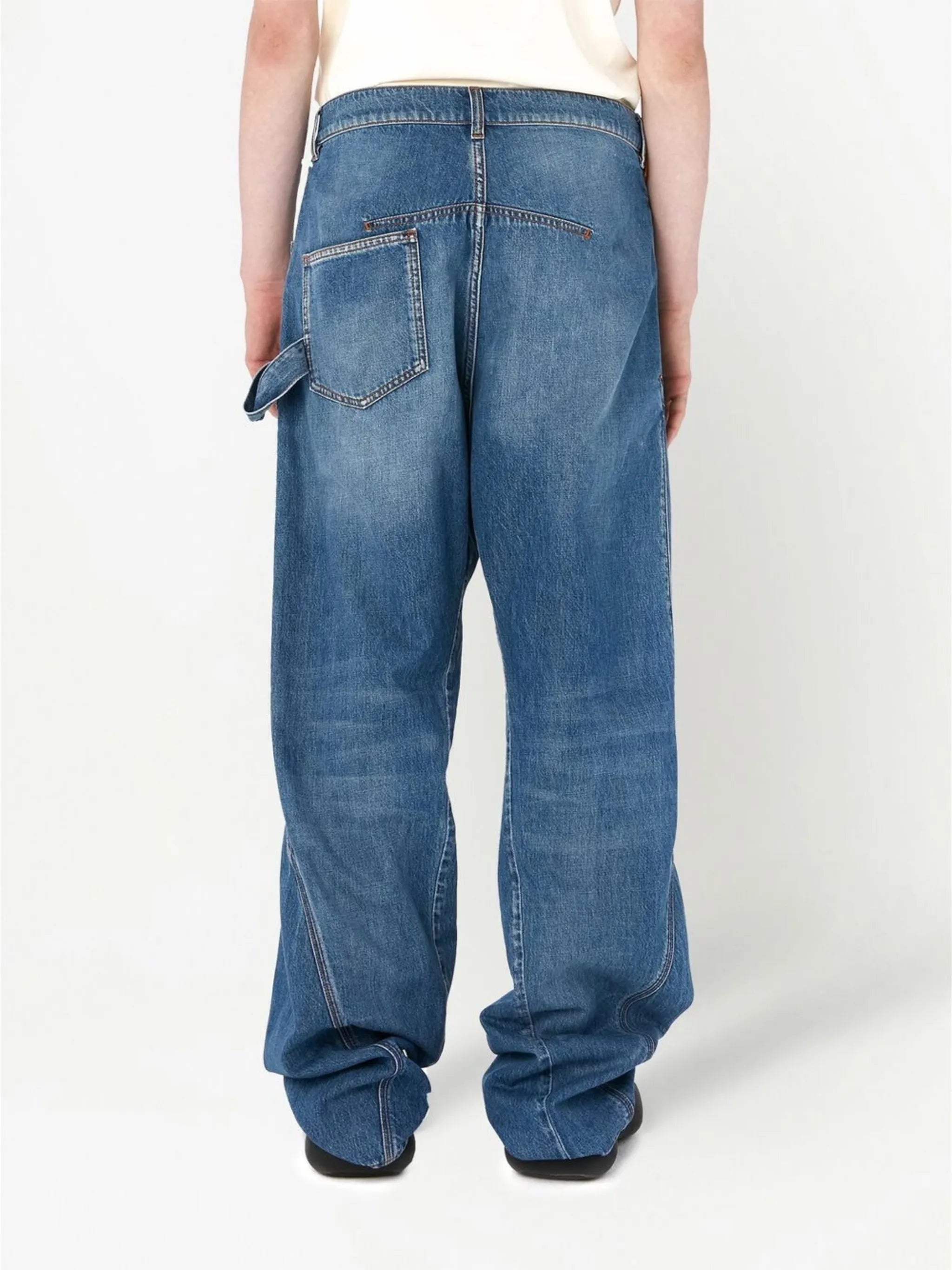 oversized twisted wide-leg jeans