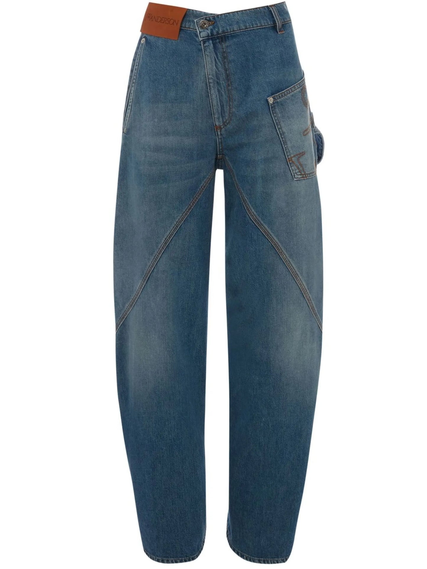 oversized twisted wide-leg jeans