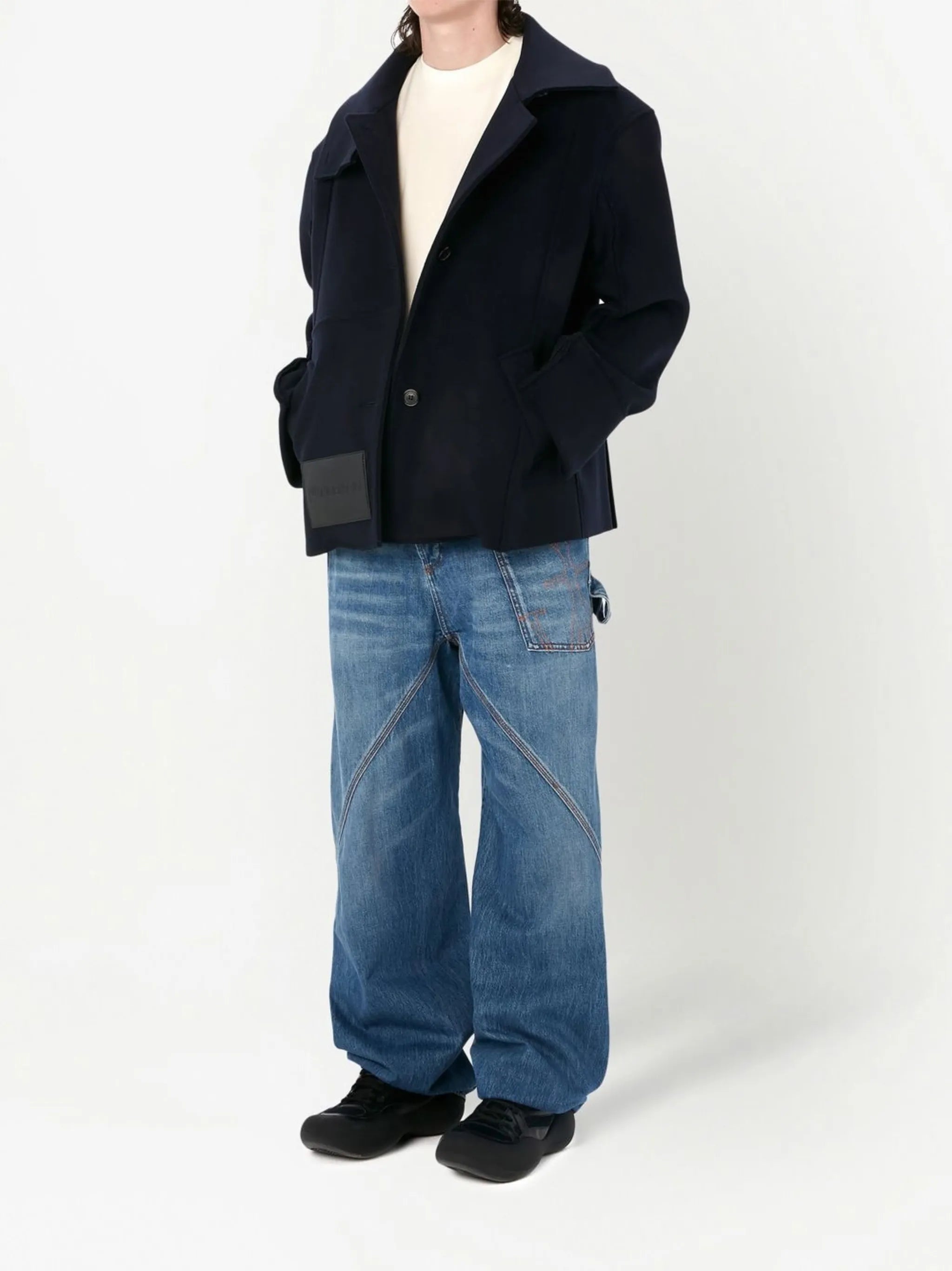 oversized twisted wide-leg jeans